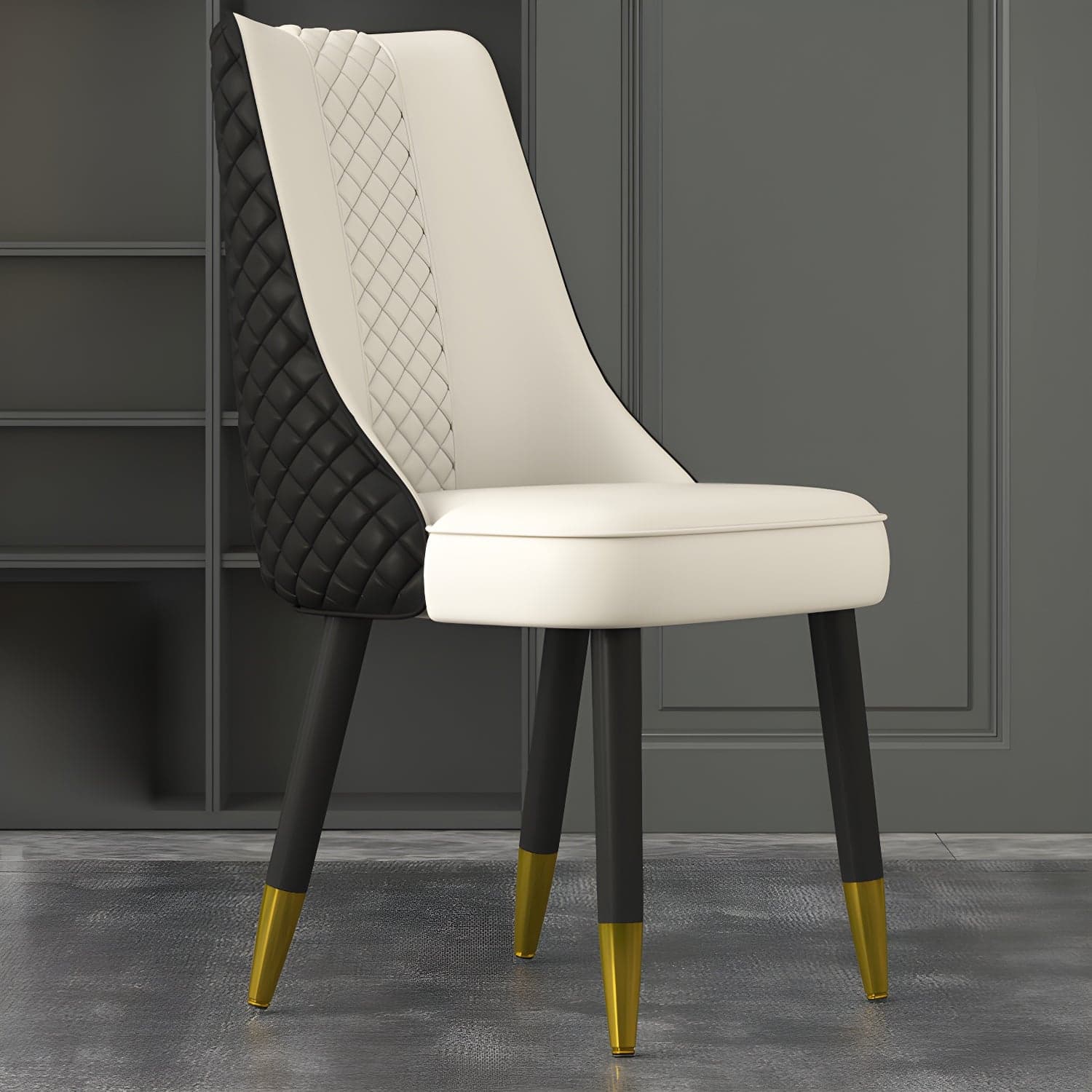 Industrial Style Dining Chairs Faux Leather Kitchen Chairs with Wood Legs - image 4