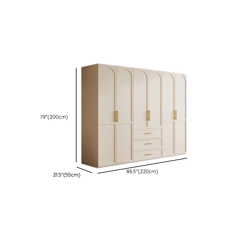 Simplistic White Detached Almirah with 3 Drawers, Interior Shelves, and Hinged Door - image 18