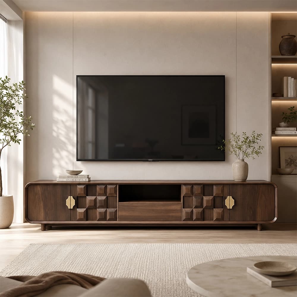 Black Walnut Media Console lifestyle 1
