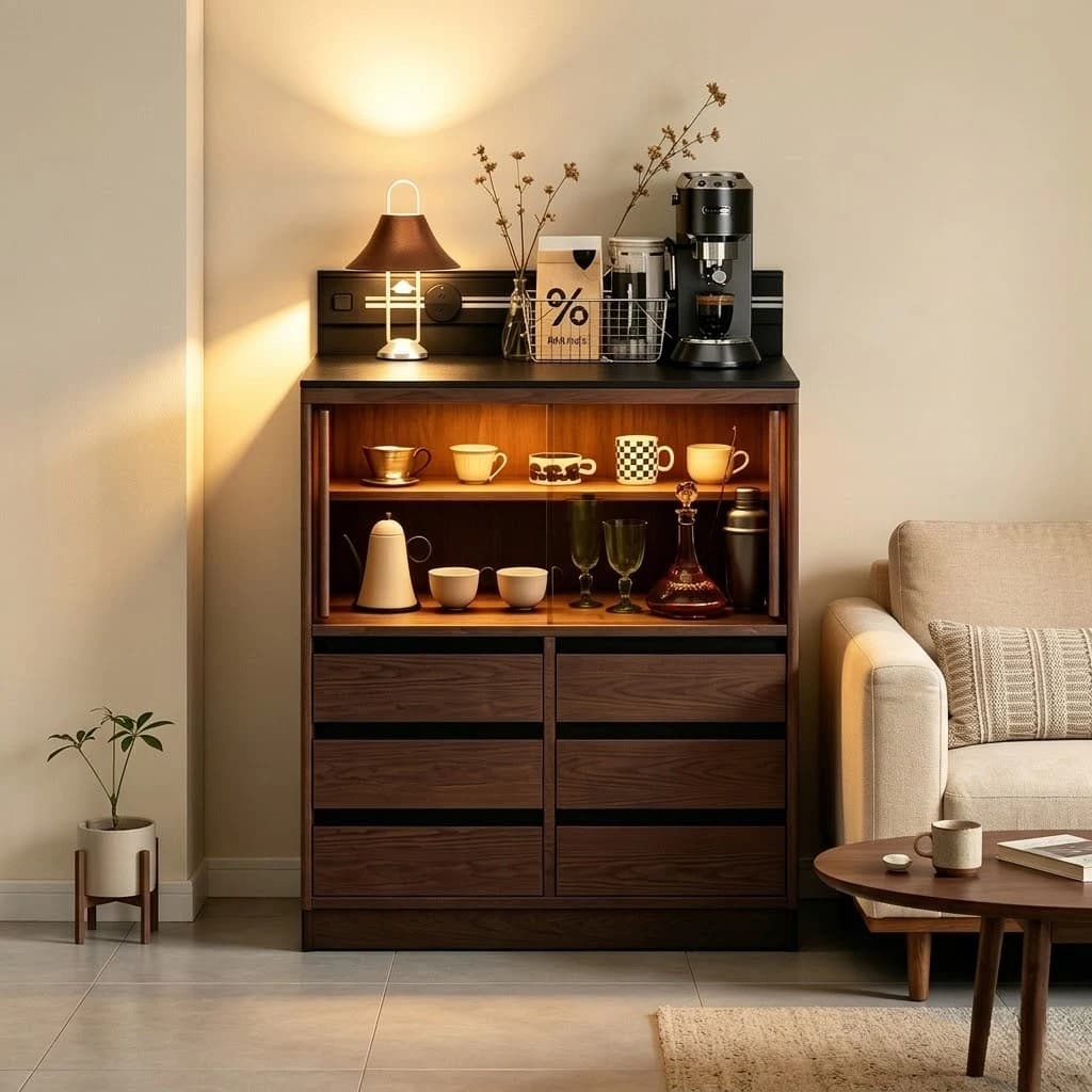 Architectural Wood Sideboard lifestyle 2