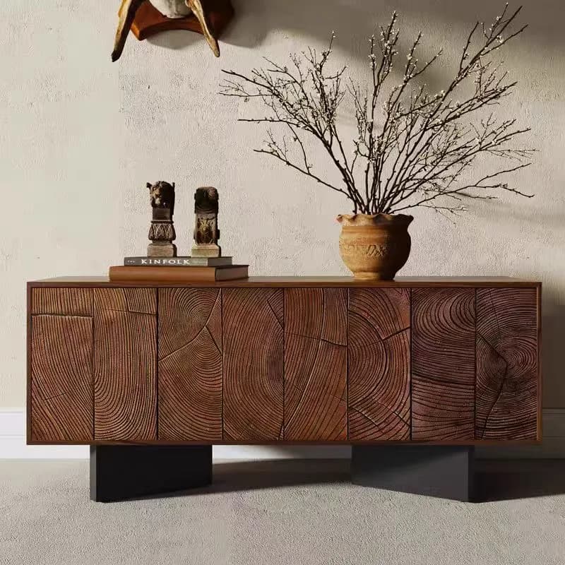 Tree Ring Relief Walnut Sideboard lifestyle 2