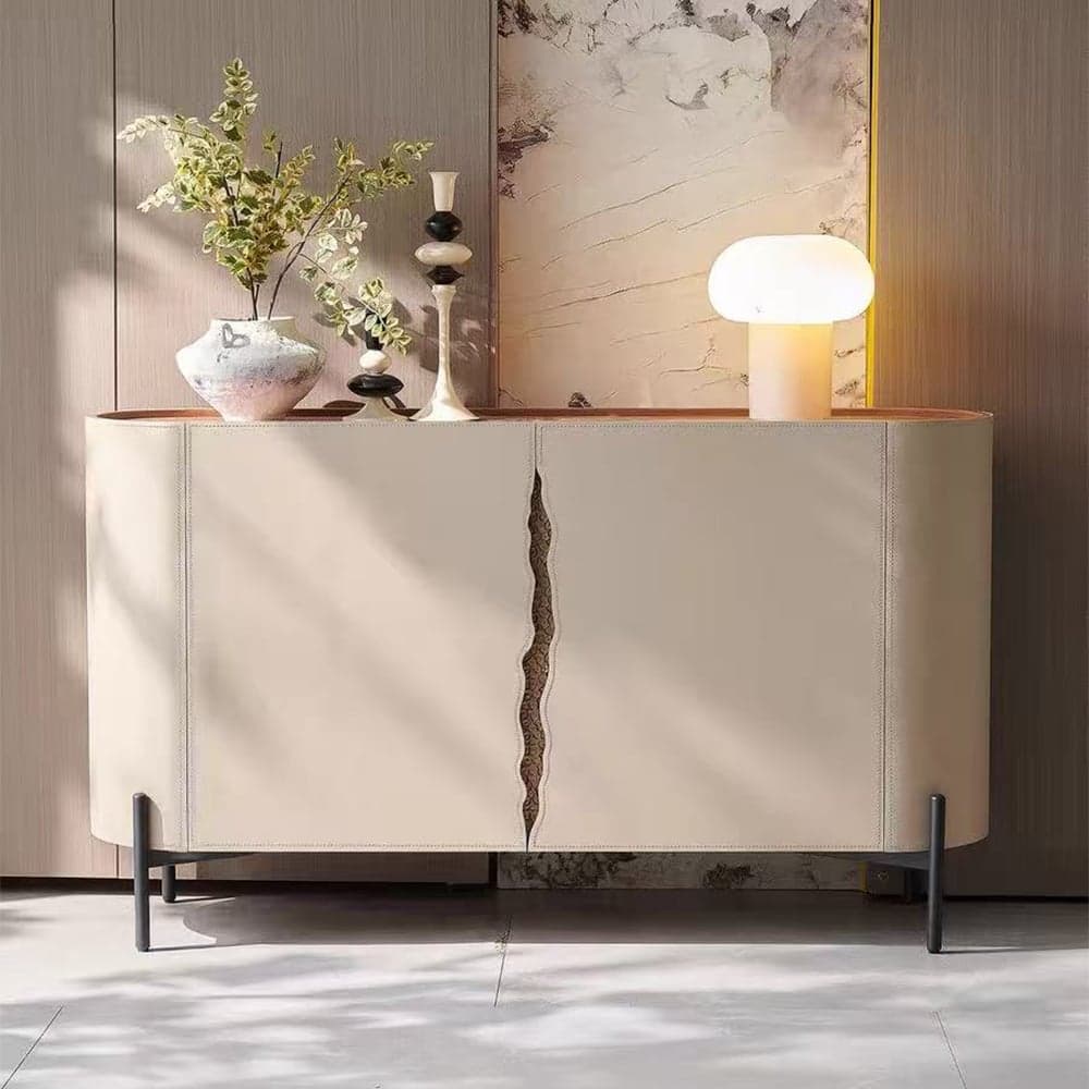 Saddle Leather Sideboard Cabinet lifestyle 2