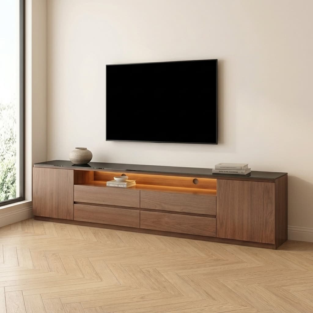 Modern Brown Wood Media Console