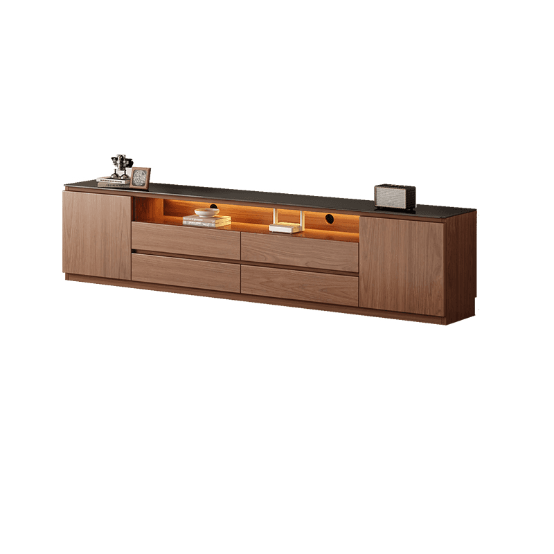 Modern Brown Wood Media Console lifestyle 1