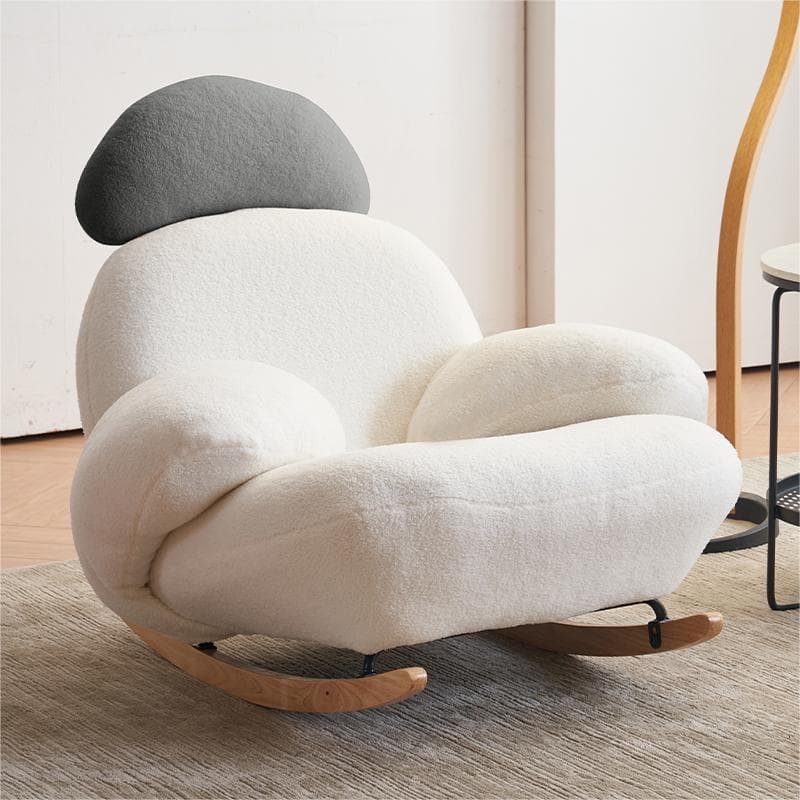 Sculptural Upholstered Rocking Chair lifestyle 3