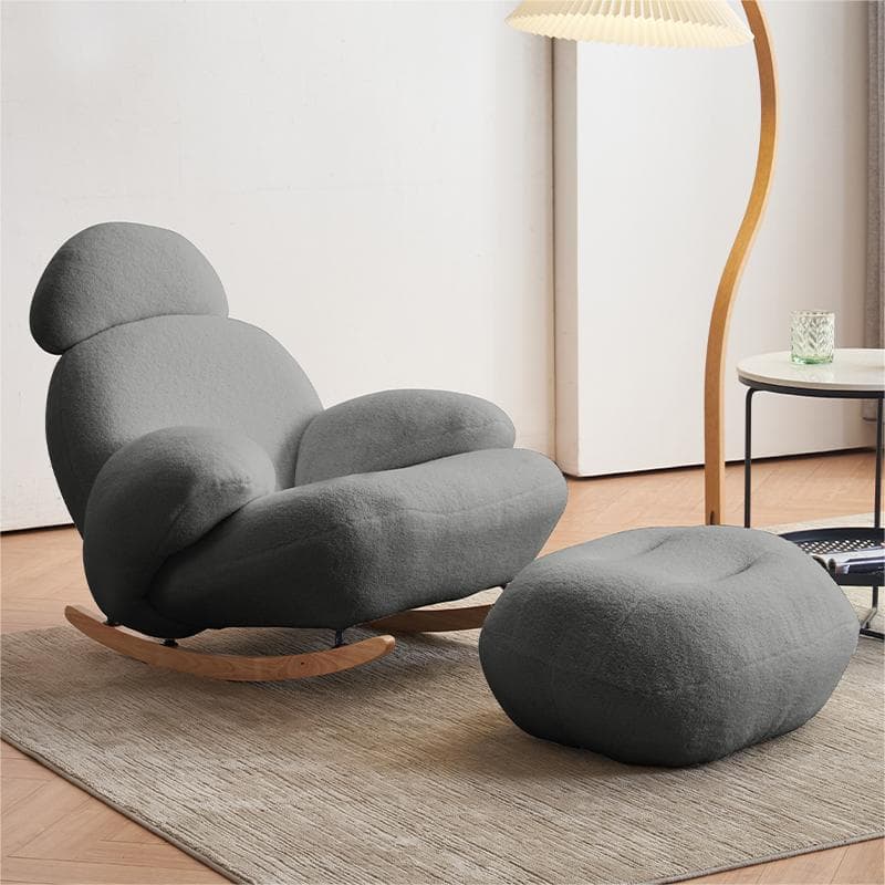 Sculptural Upholstered Rocking Chair lifestyle 1