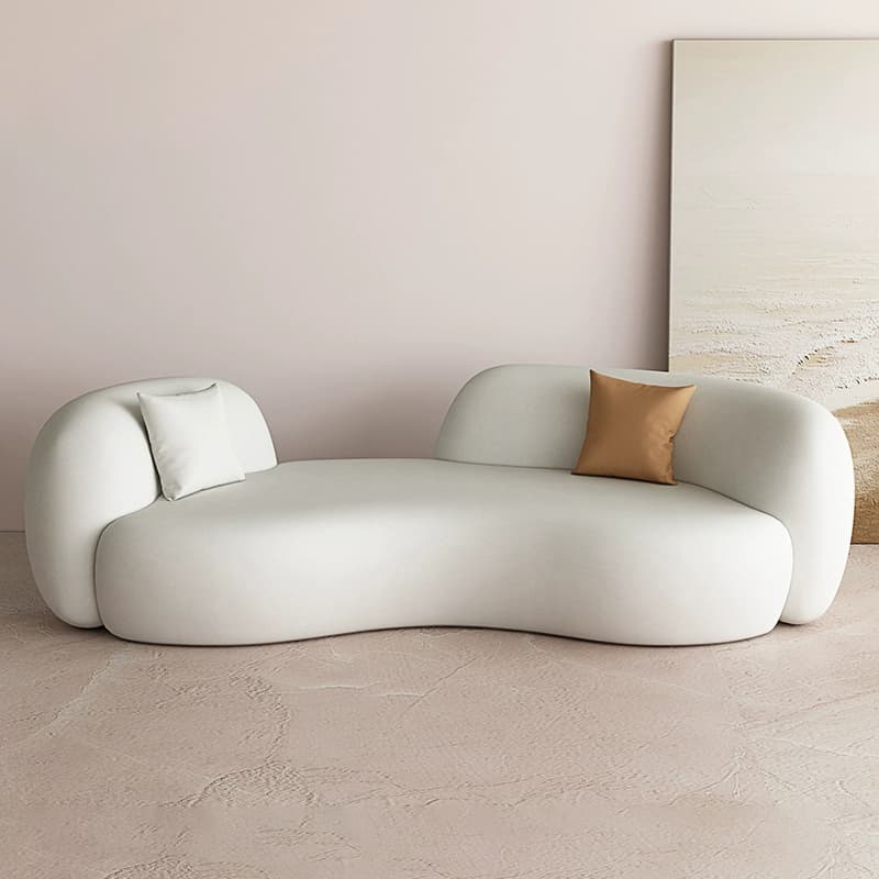 Scandinavian Curved Upholstered Sofa