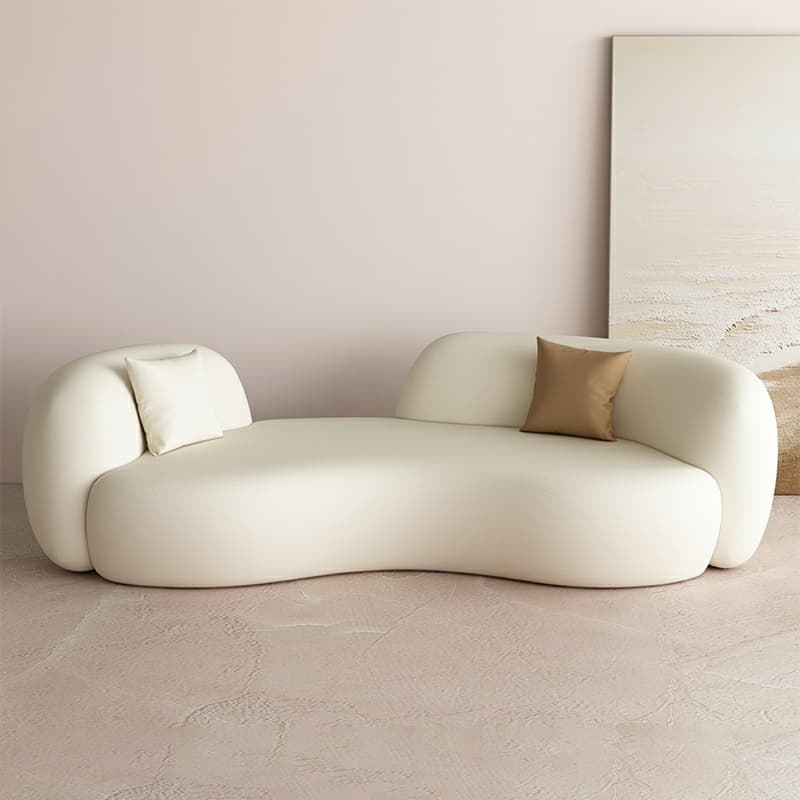 Scandinavian Curved Upholstered Sofa lifestyle 1