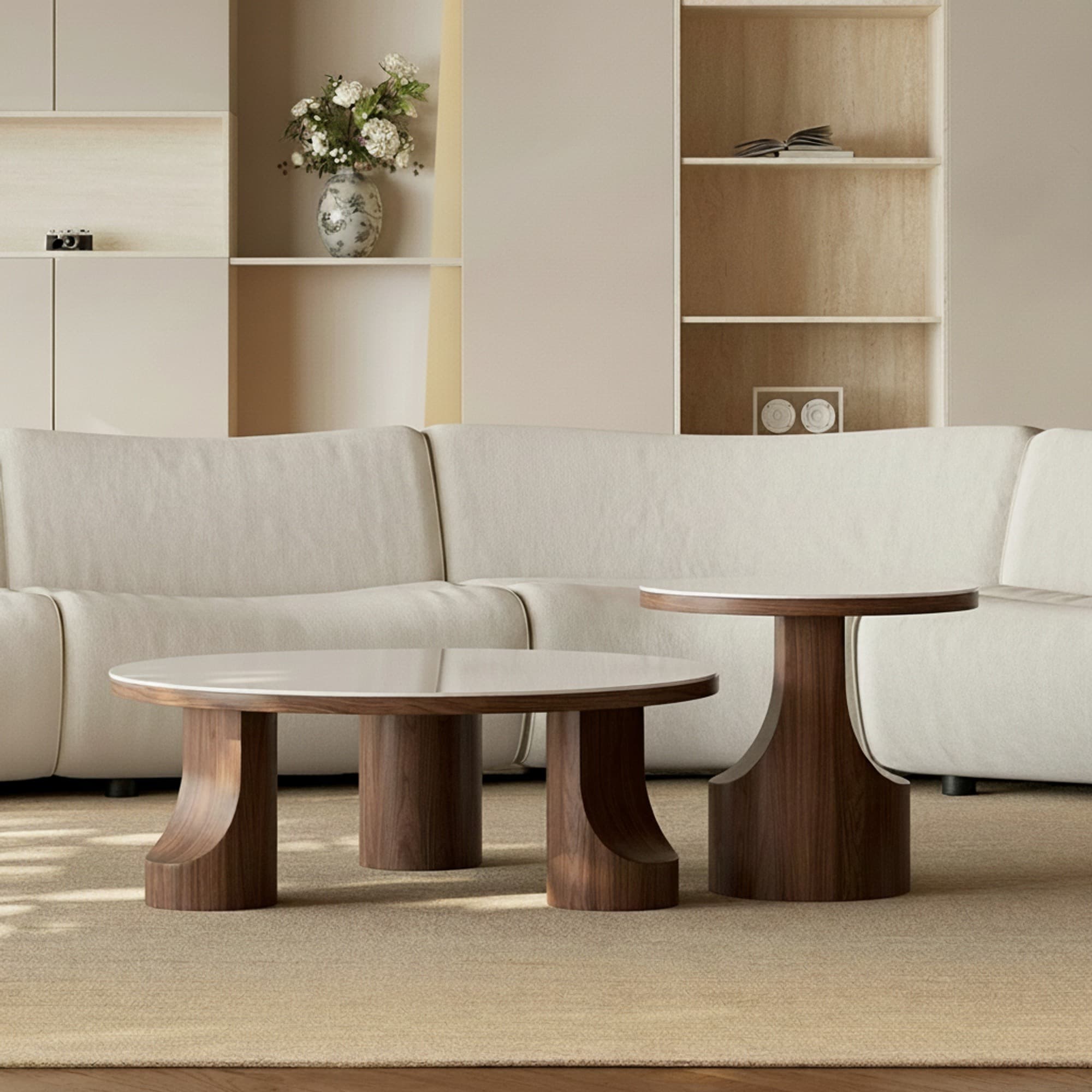 Wabi-Sabi Sintered Stone Coffee Table Set lifestyle 1