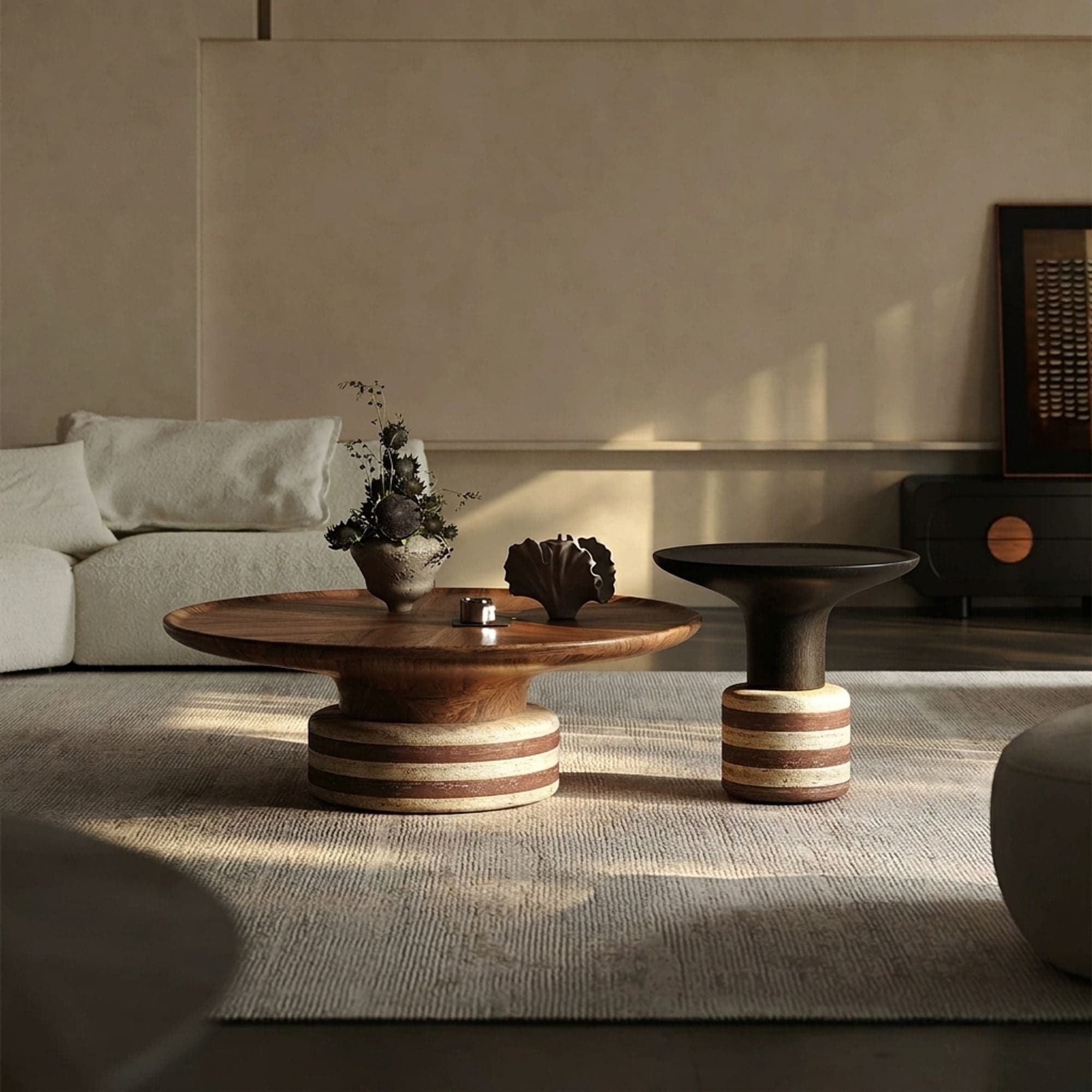 Travertine Coffee Table Set lifestyle 3