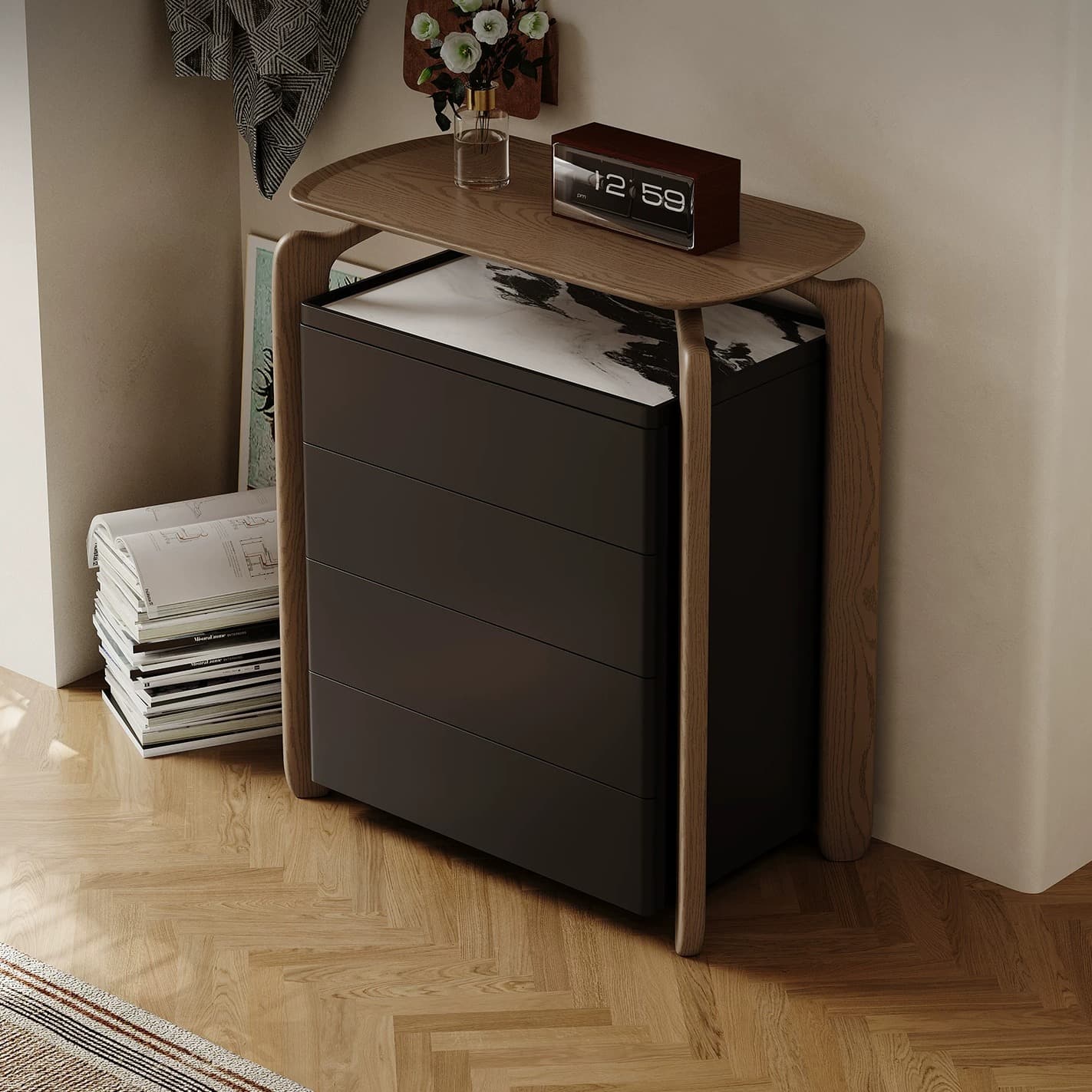 Minimalist Lacquered Nightstand lifestyle 3