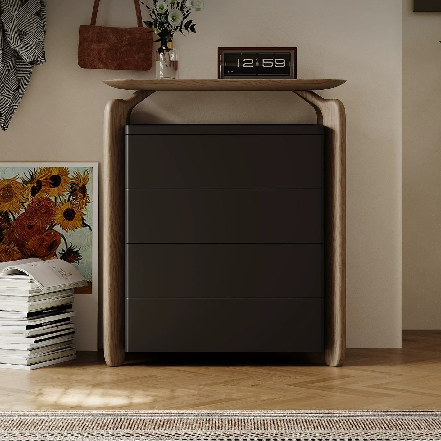 31.5" Organic Modern Plywood Nightstand LED