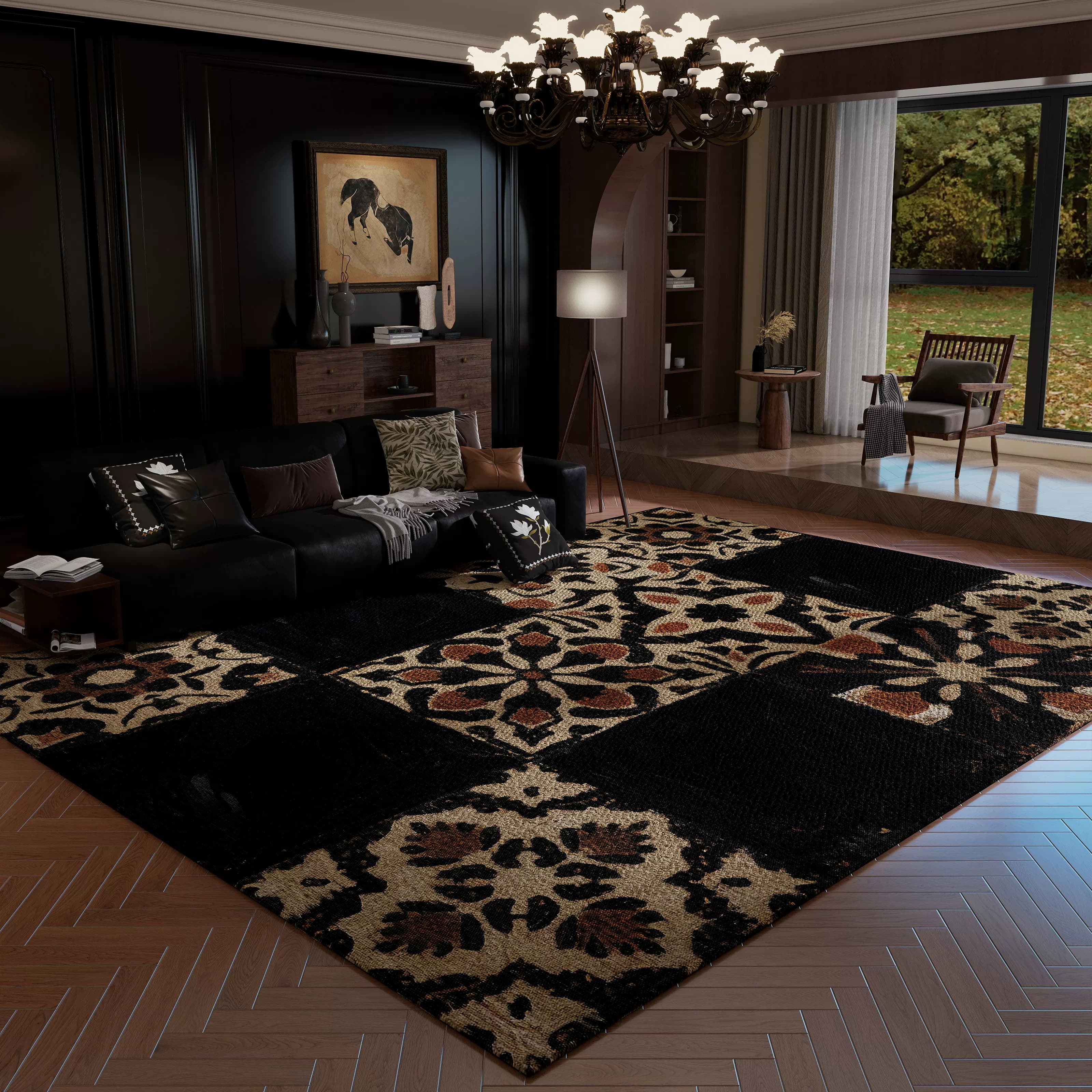 Vintage Loop Plush Area Rug lifestyle 1