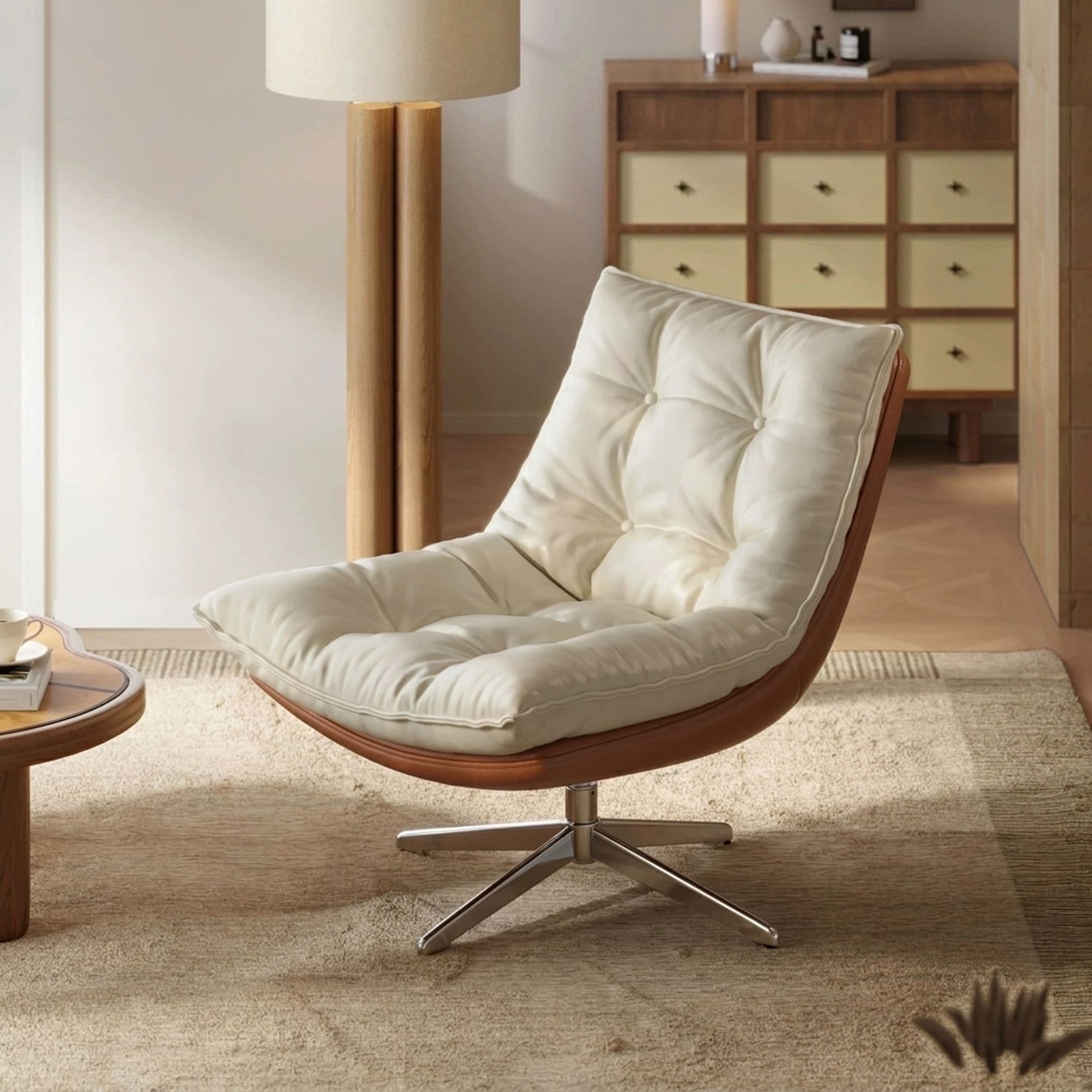 Italian Leather Swivel Armchair | Ormau lifestyle 3