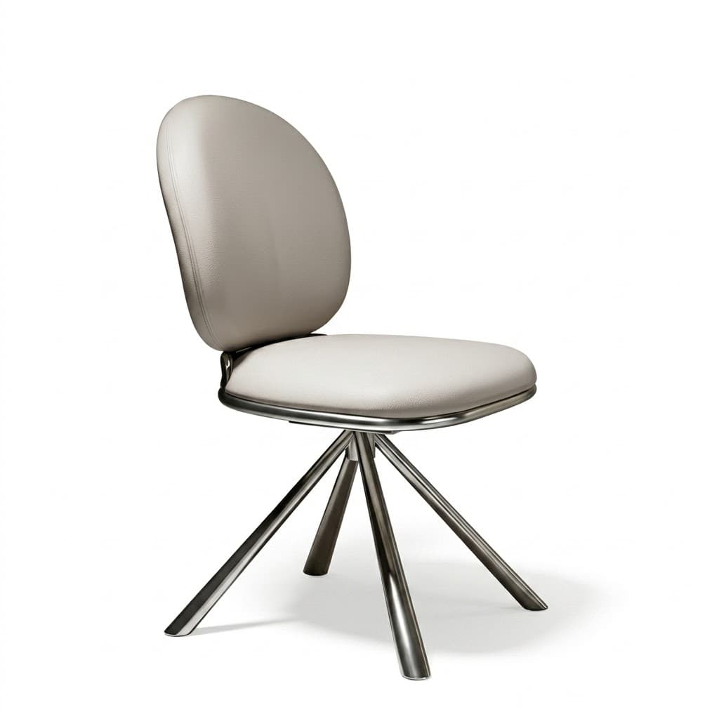 Leather & Stainless Steel Dining Chair lifestyle 1