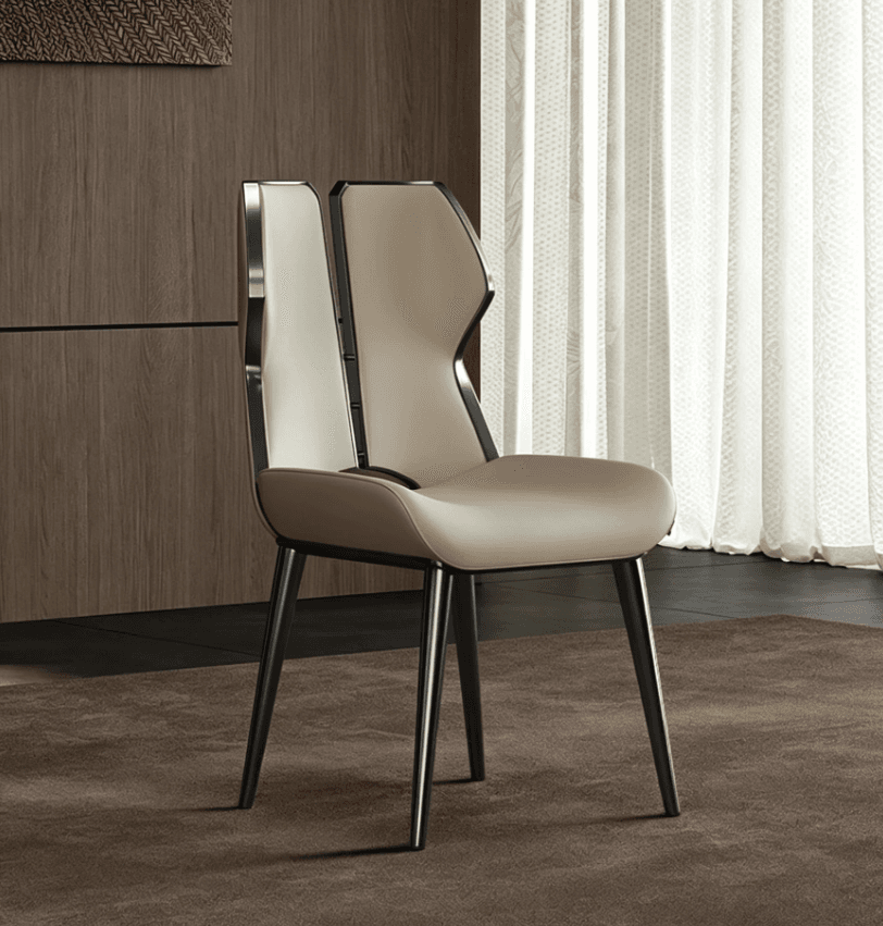 Openwork Leather Dining Chair lifestyle 1