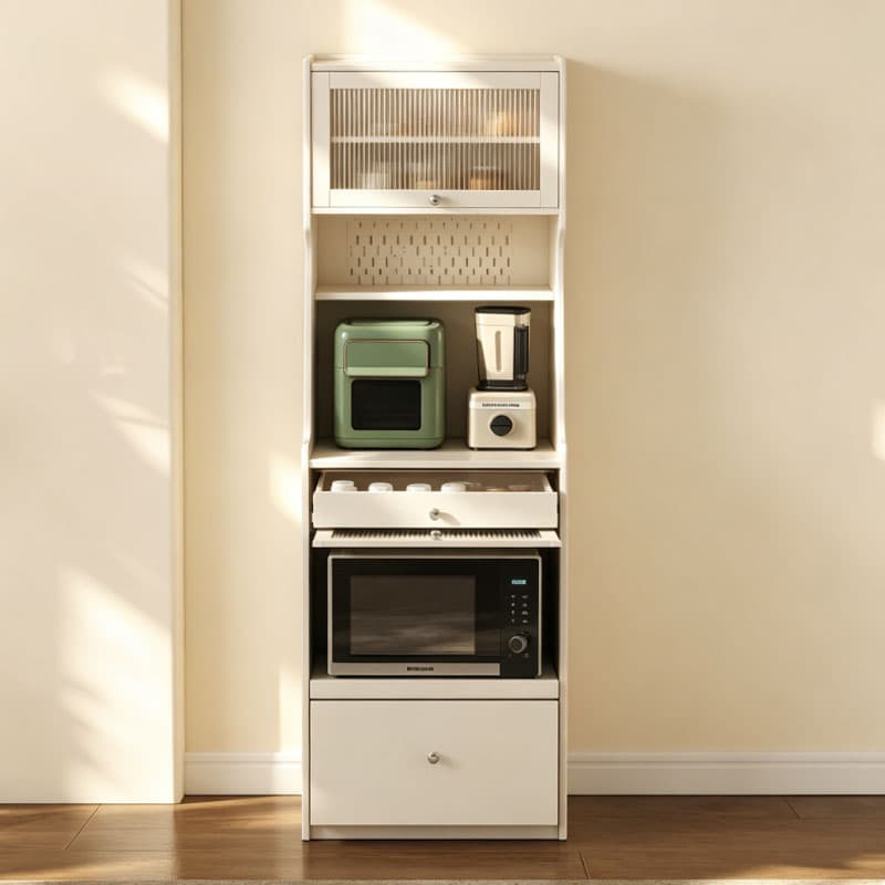 Creamy Style Narrow Storage Cabinet lifestyle 1
