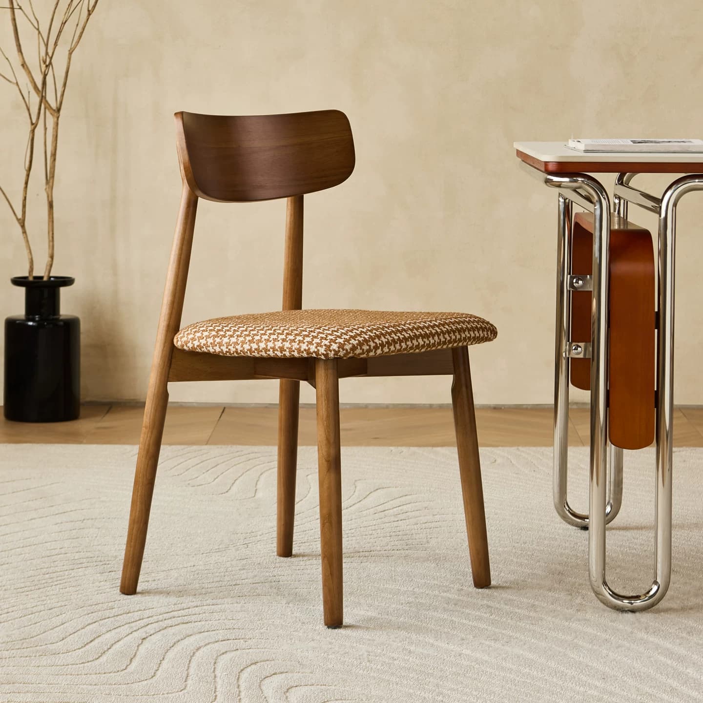 Walnut Upholstered Dining Chair lifestyle 3