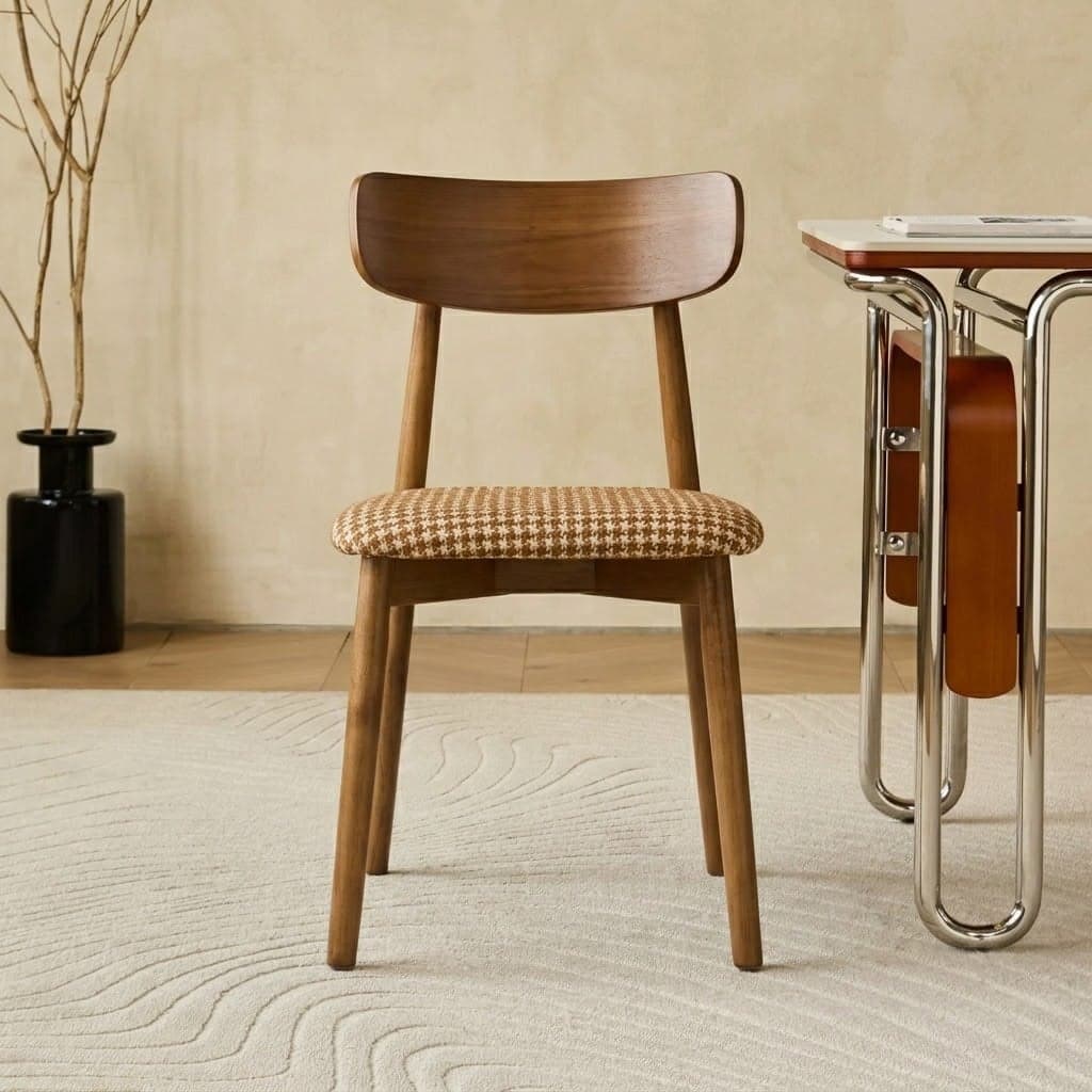 Mid-Century Modern Fabric Upholstered Dining Chair