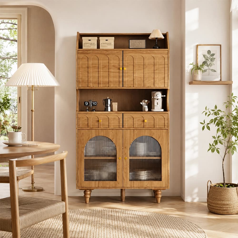 Walnut French Vintage Display Cabinet lifestyle 1