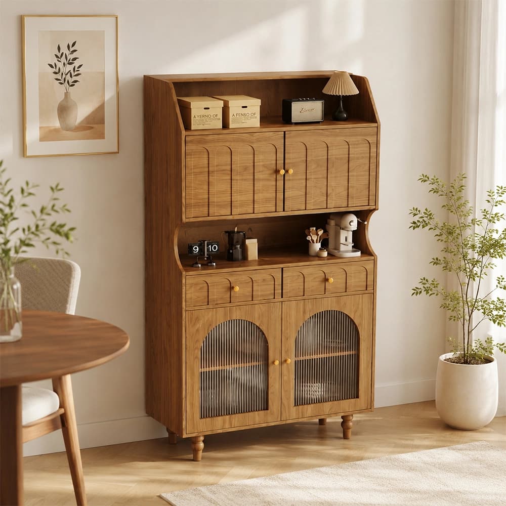 Walnut French Vintage Display Cabinet lifestyle 2