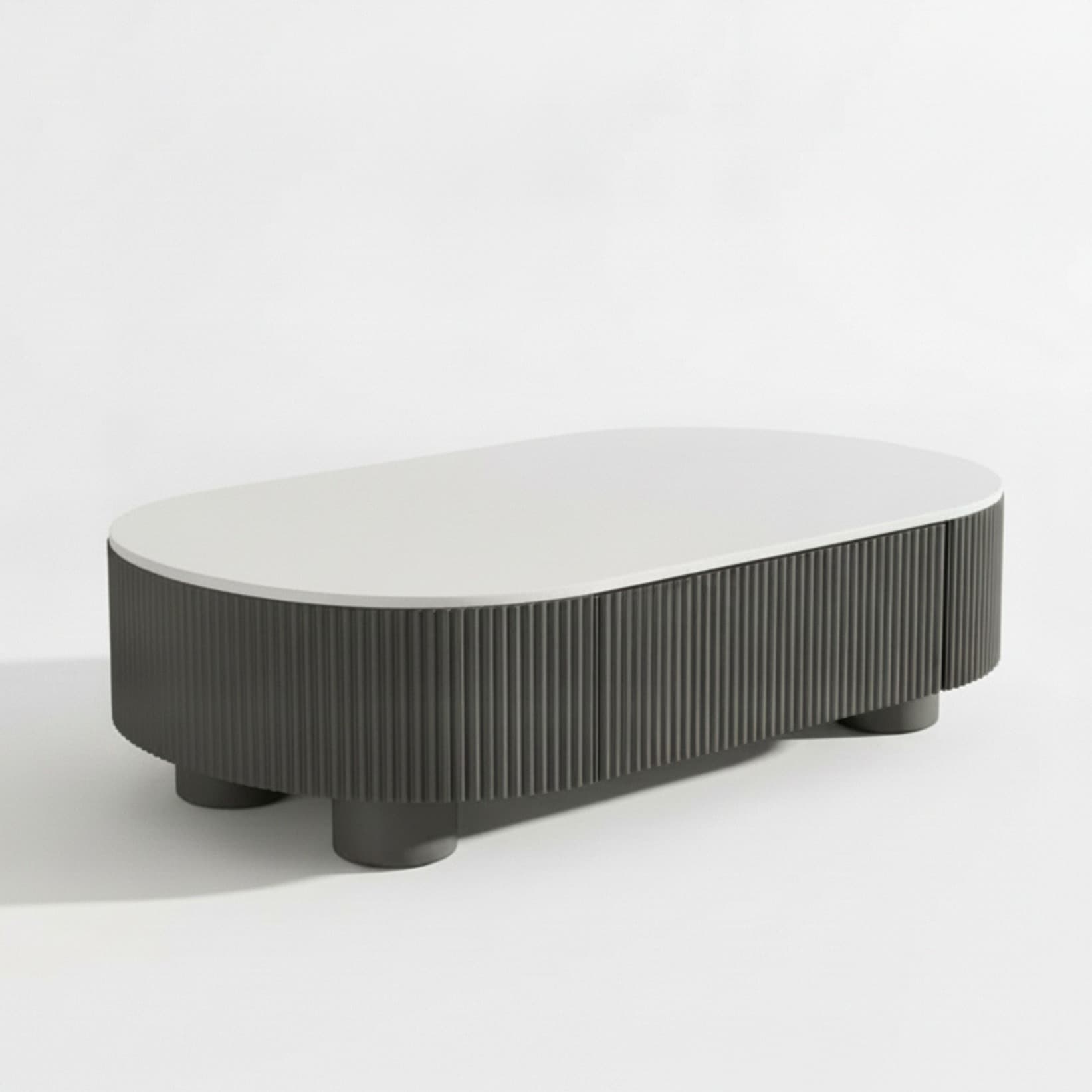 47.2-inch Modern Minimalist Sintered Stone Oval Coffee Table lifestyle 1