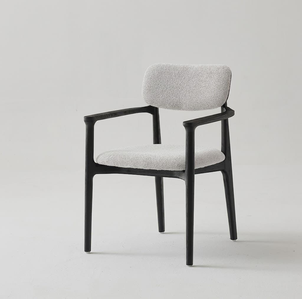 Minimalist Fabric Armchair lifestyle 1