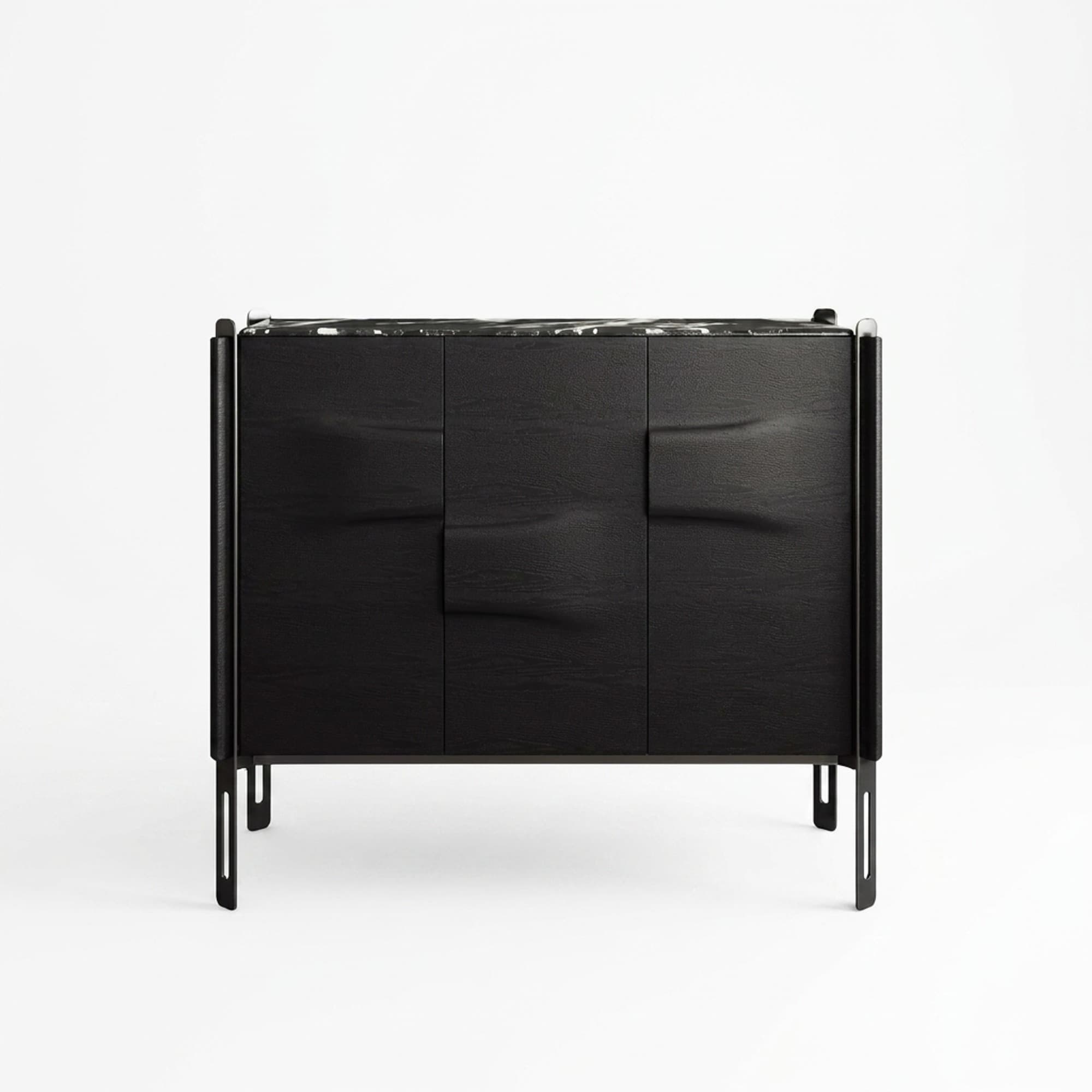 Minimalist Marble & Oak Shoe Cabinet lifestyle 1