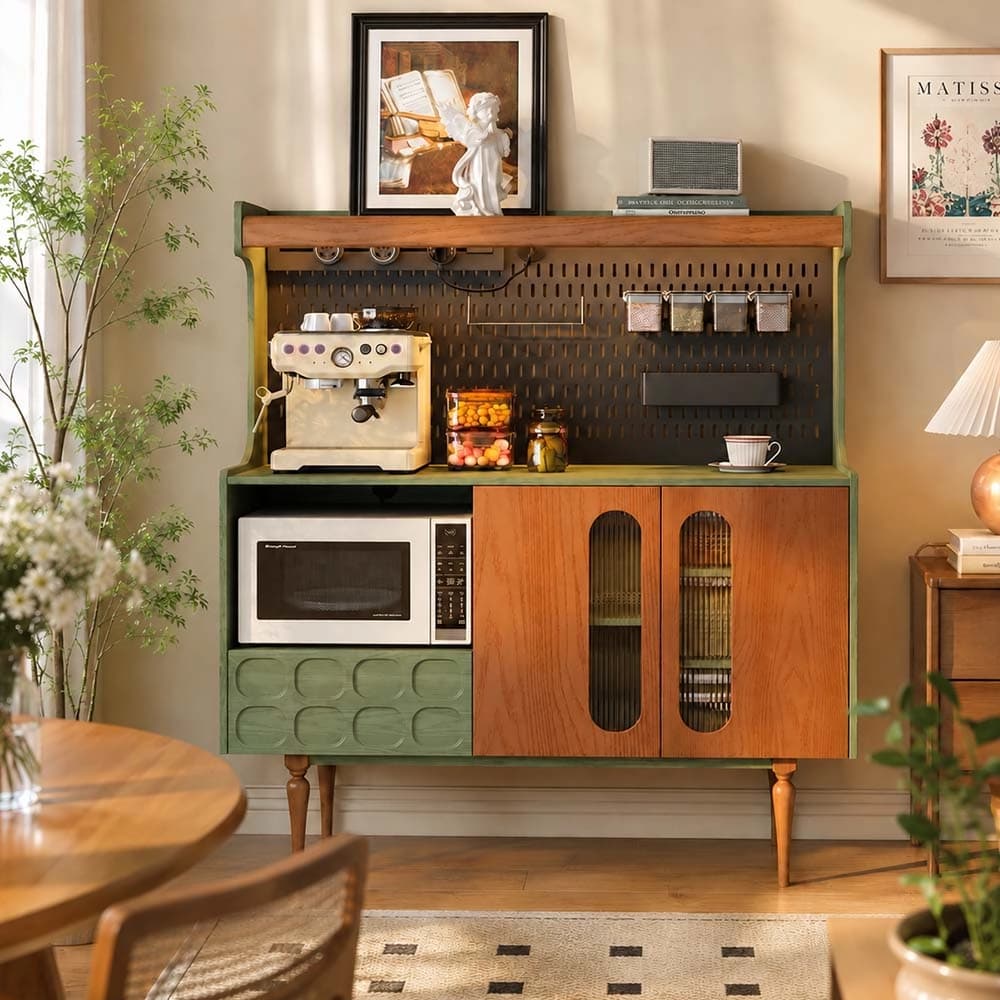 Mid-Century Solid Wood Sideboard lifestyle 1