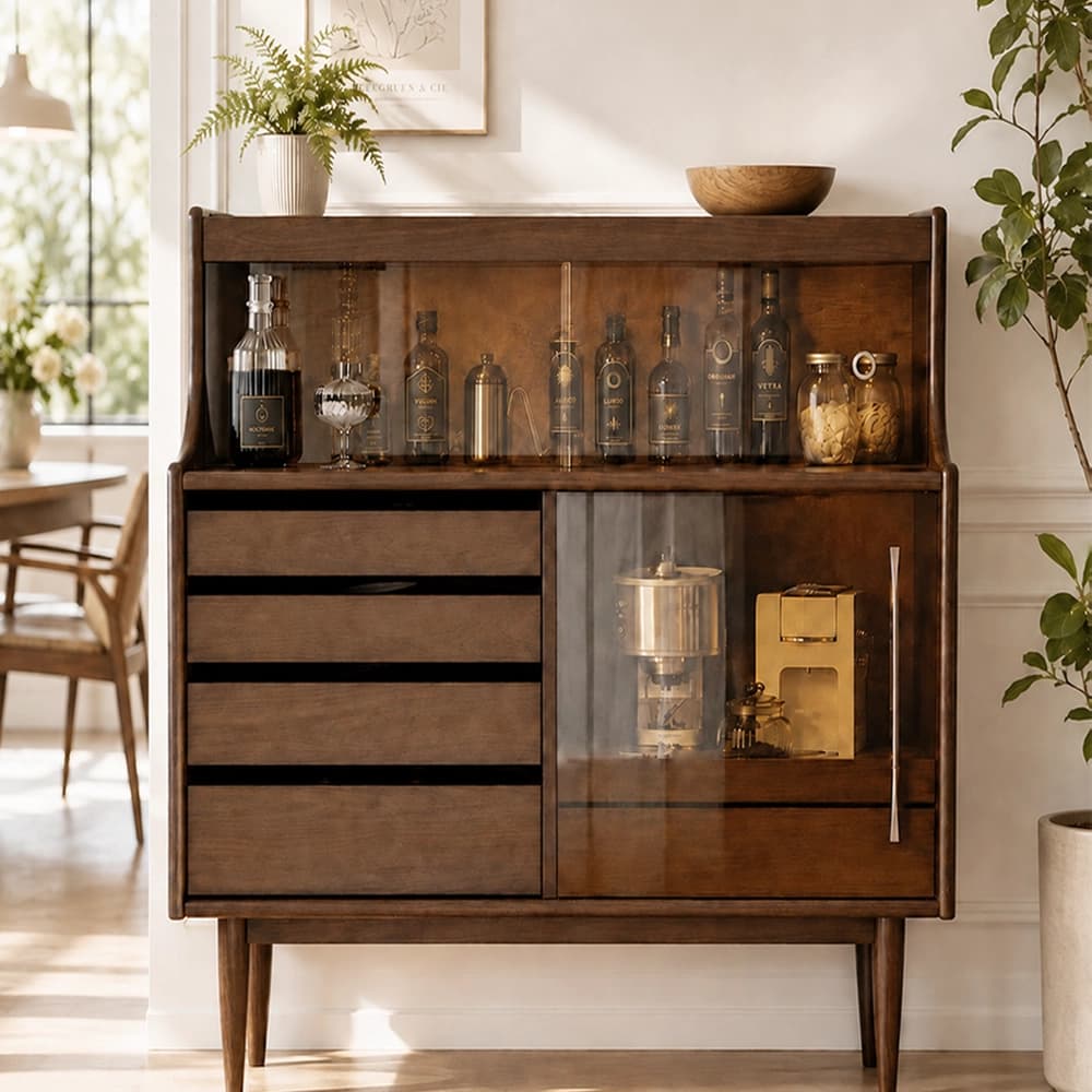 Minimalist Solid Wood Buffet Cabinet lifestyle 1