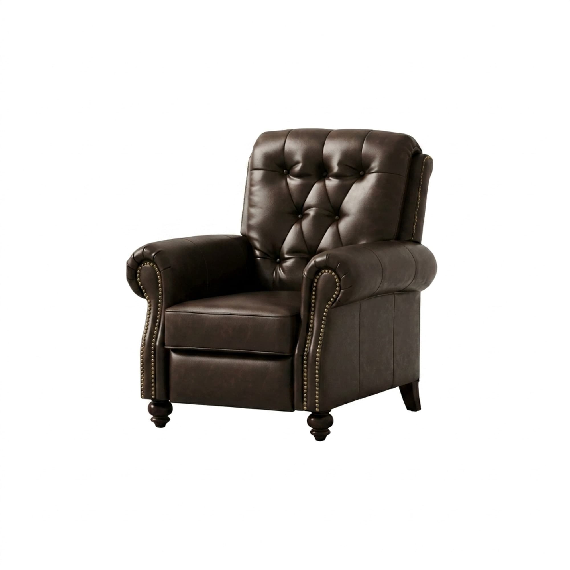Dark Brown Tufted Leather Sofa lifestyle 1