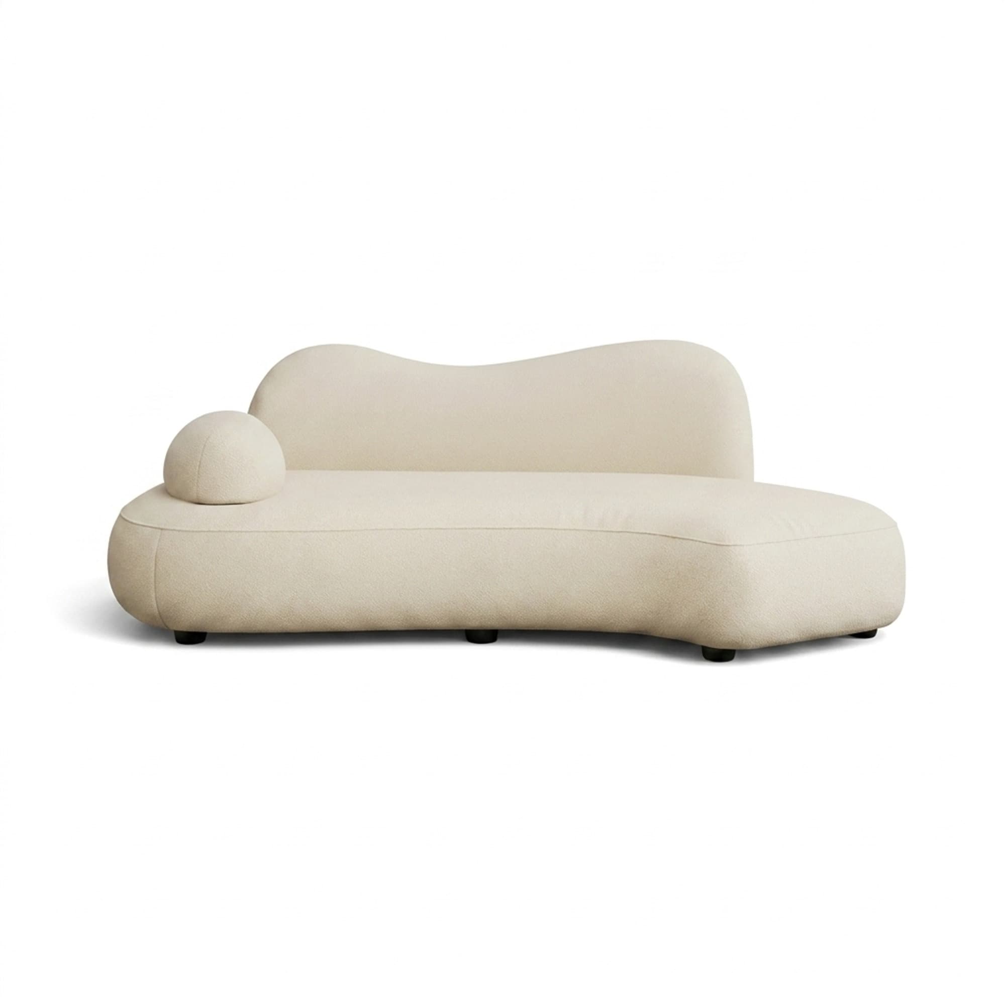 Off-White Curved Chenille Sectional lifestyle 1