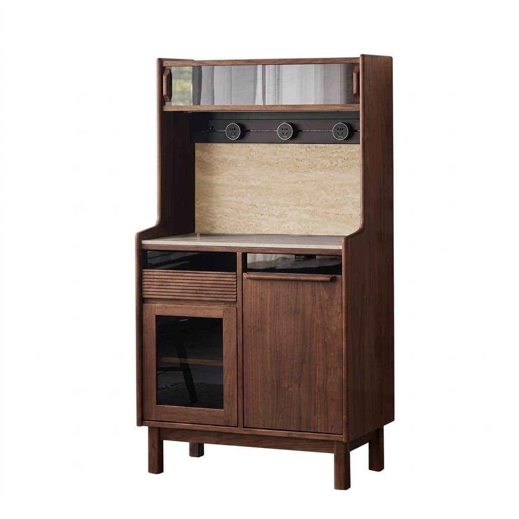 Solid Walnut Sideboard with Stone Top lifestyle 1