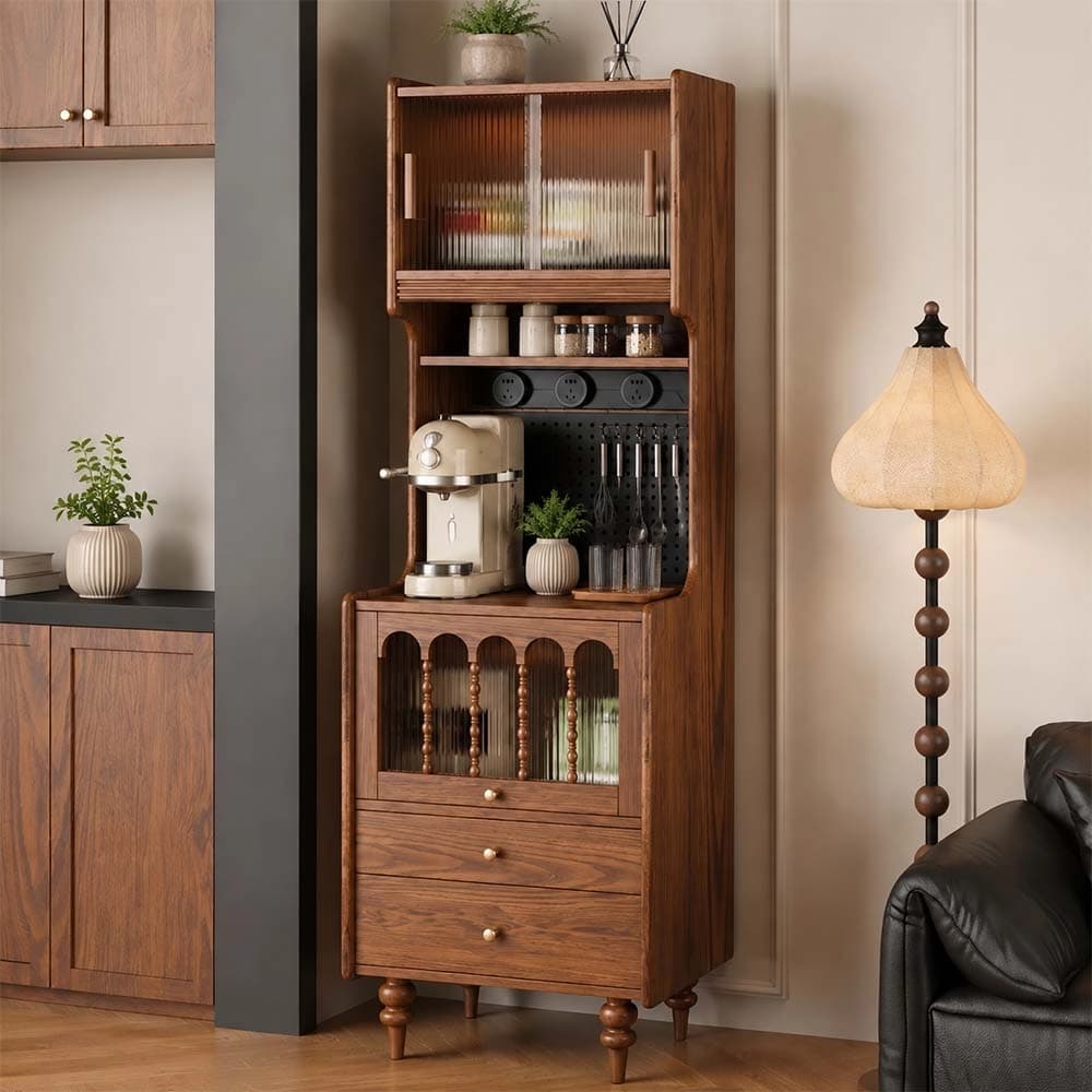 Mid-Century Solid Wood Pegboard Cabinet lifestyle 1