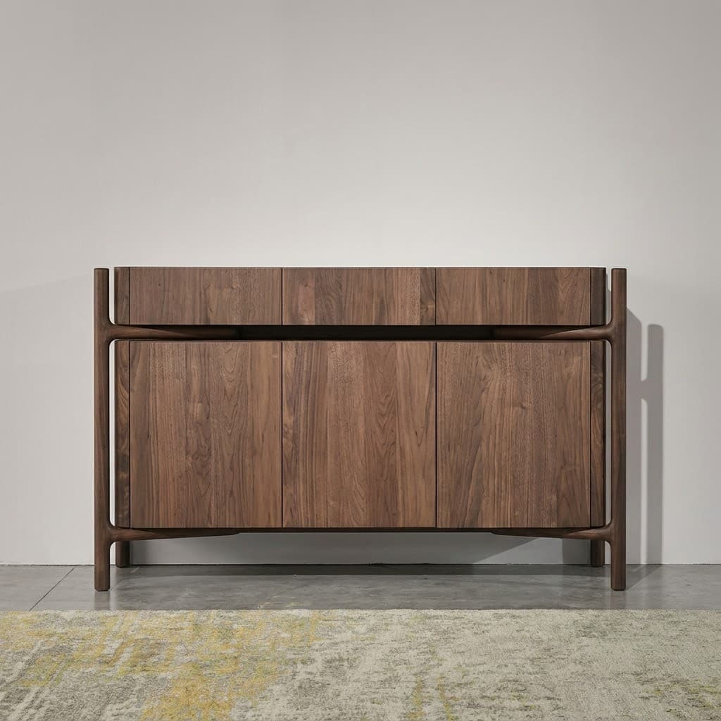 Black Walnut Minimalist Sideboard lifestyle 1