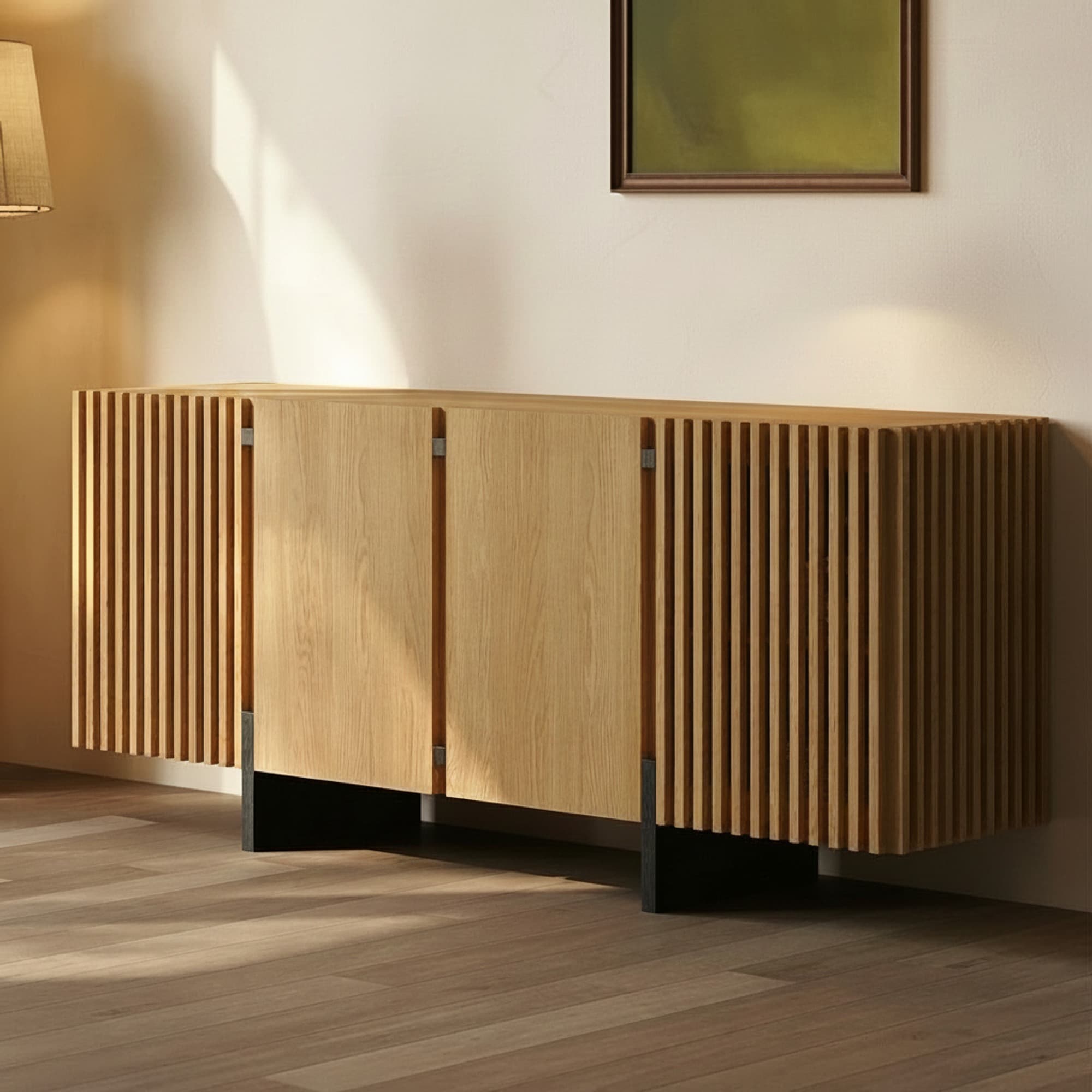Mid-Century Solid Wood Sideboard lifestyle 1