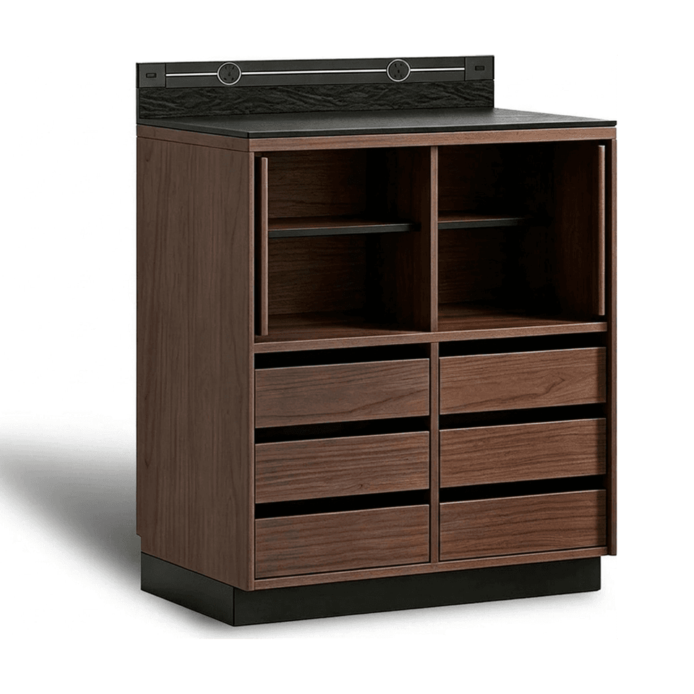 Solid Wood Wall Coffee Cabinet lifestyle 1