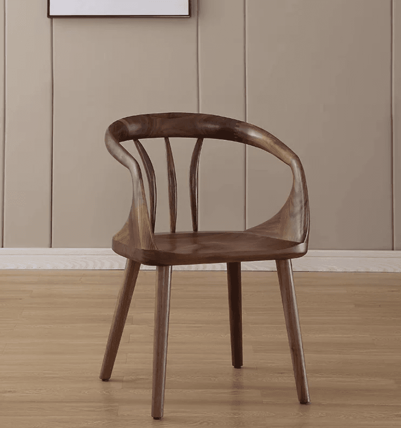 Minimalist Walnut Armchair lifestyle 1