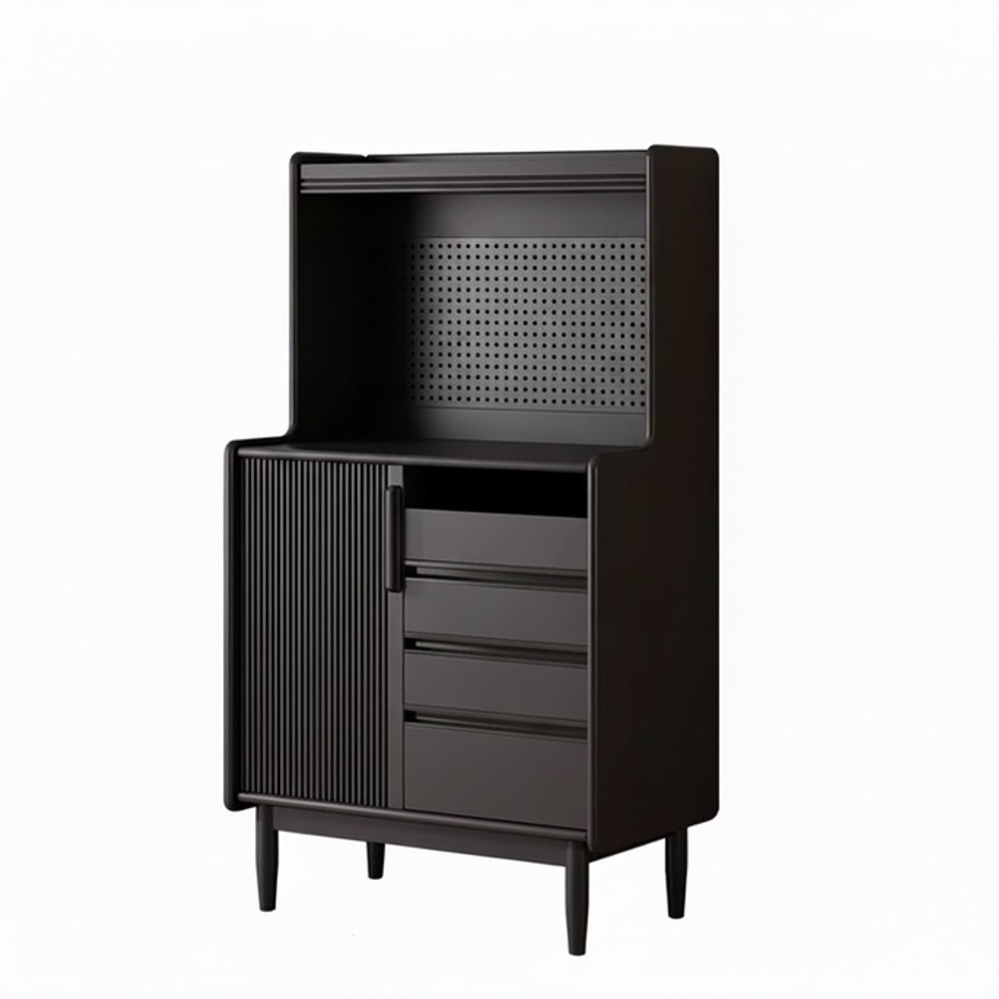 Solid Wood Pegboard Coffee Cabinet lifestyle 1