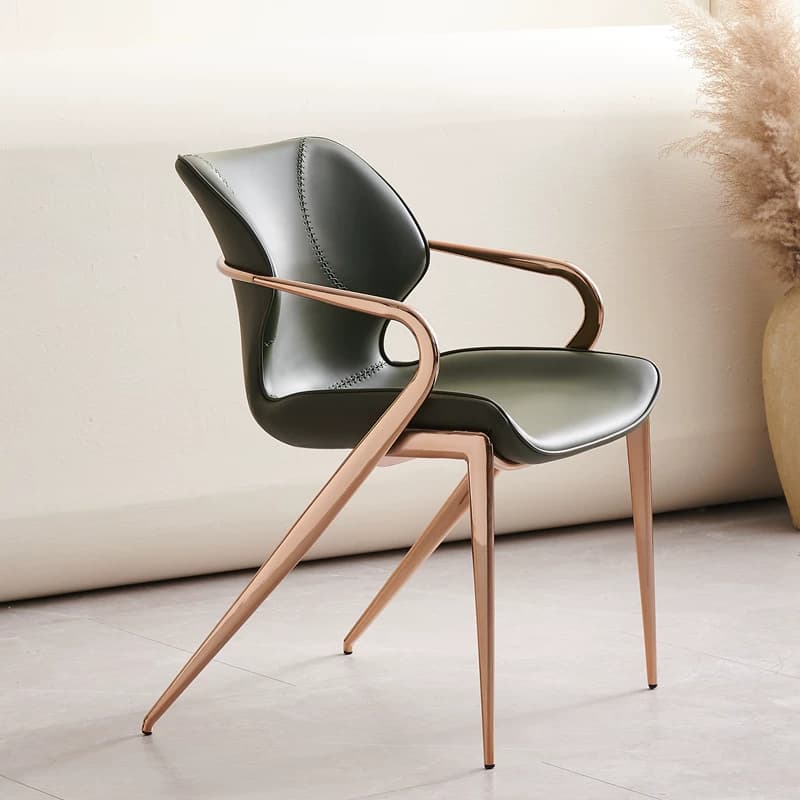 Organic Modern PU Dining Chair with Arms