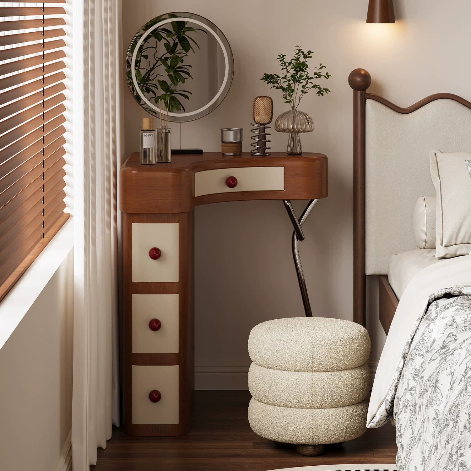 Rotatable Corner Vanity Table lifestyle 2