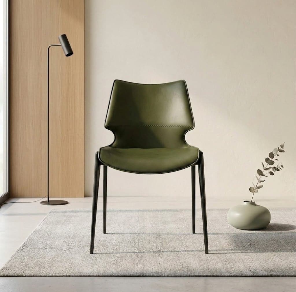 Minimalist Leather Dining Chair lifestyle 3