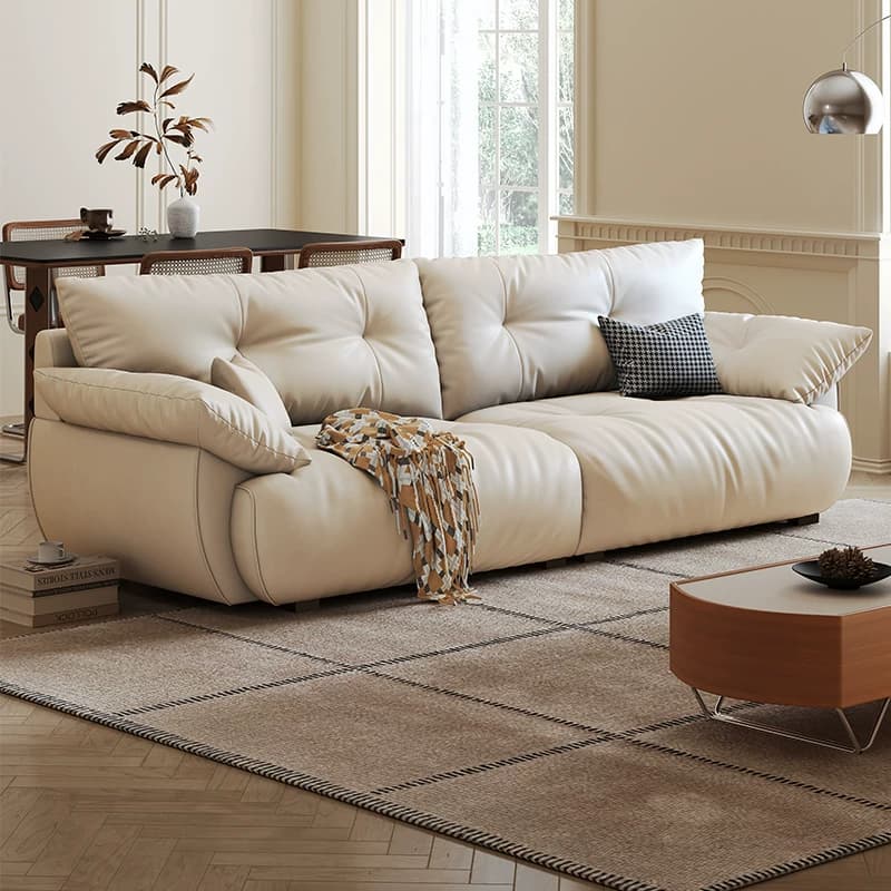 Petal-Back Leather Sofa lifestyle 3
