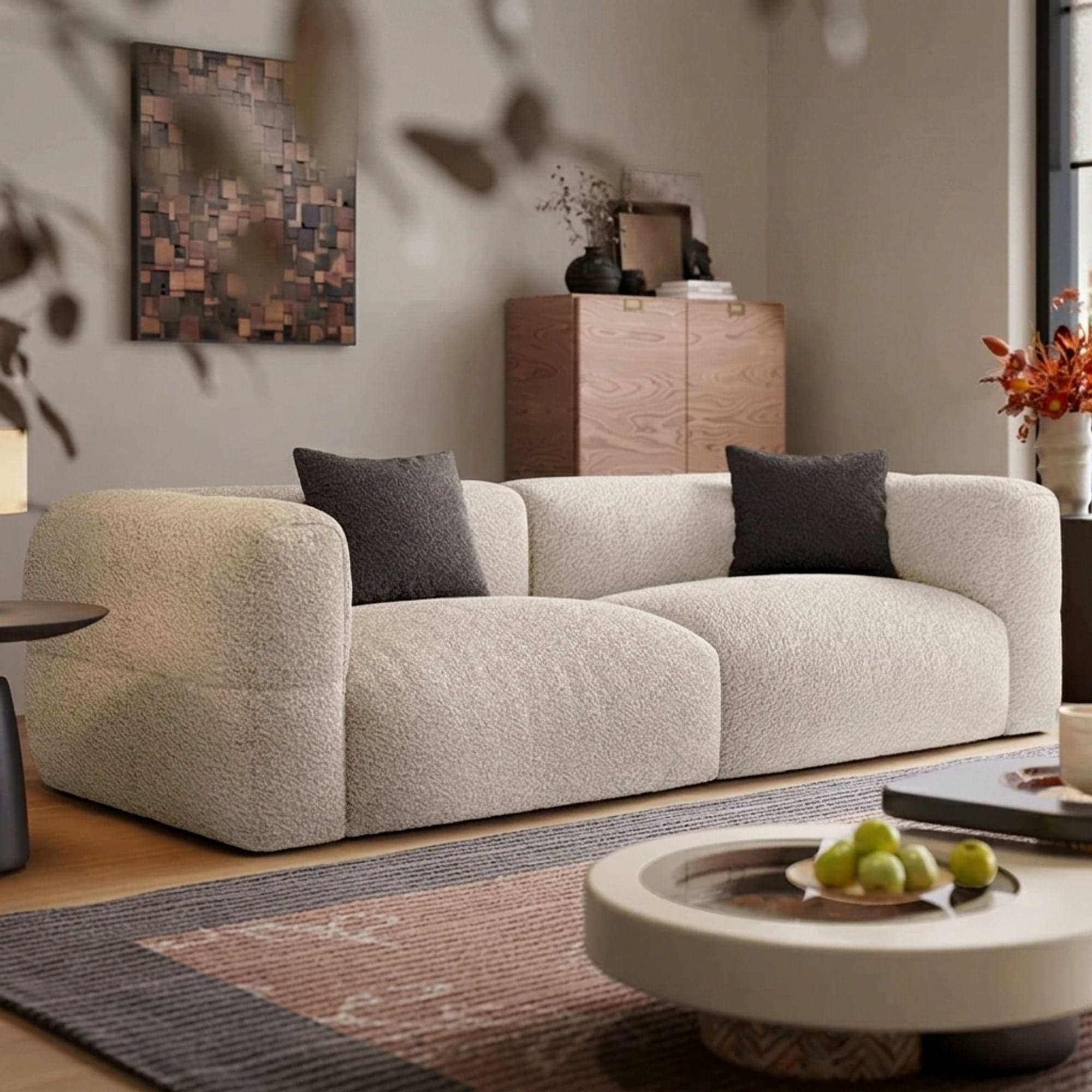 Sculptural Chenille Sofa lifestyle 3