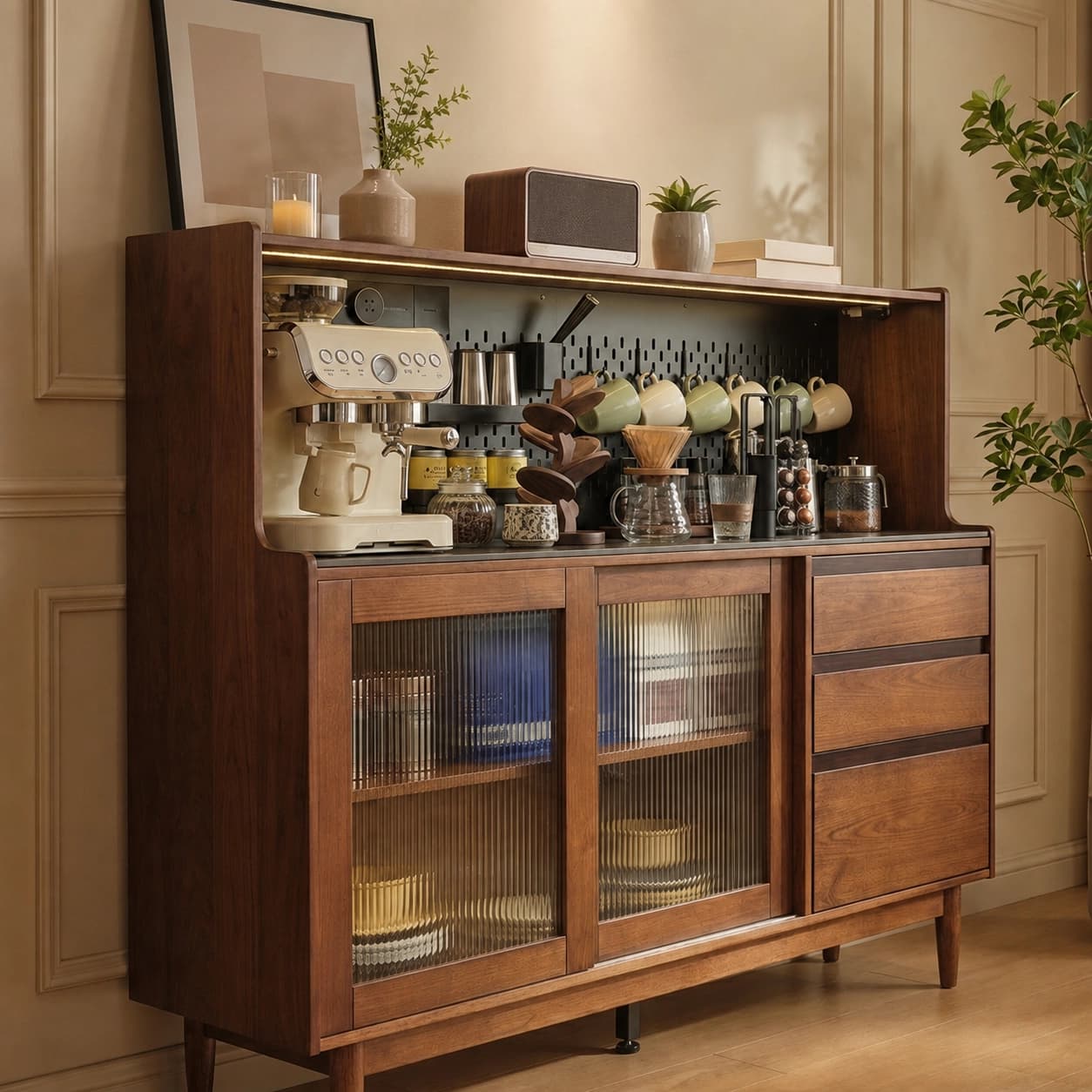 Solid Wood Sliding Door Sideboard lifestyle 3