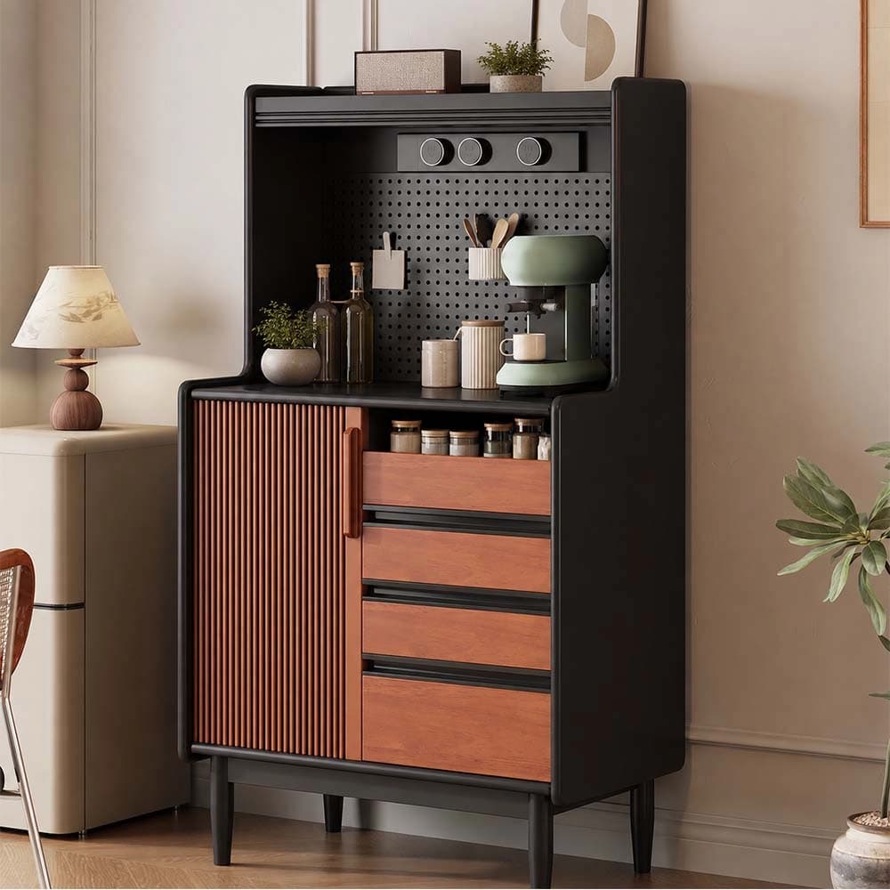 Solid Wood Pegboard Coffee Cabinet lifestyle 3