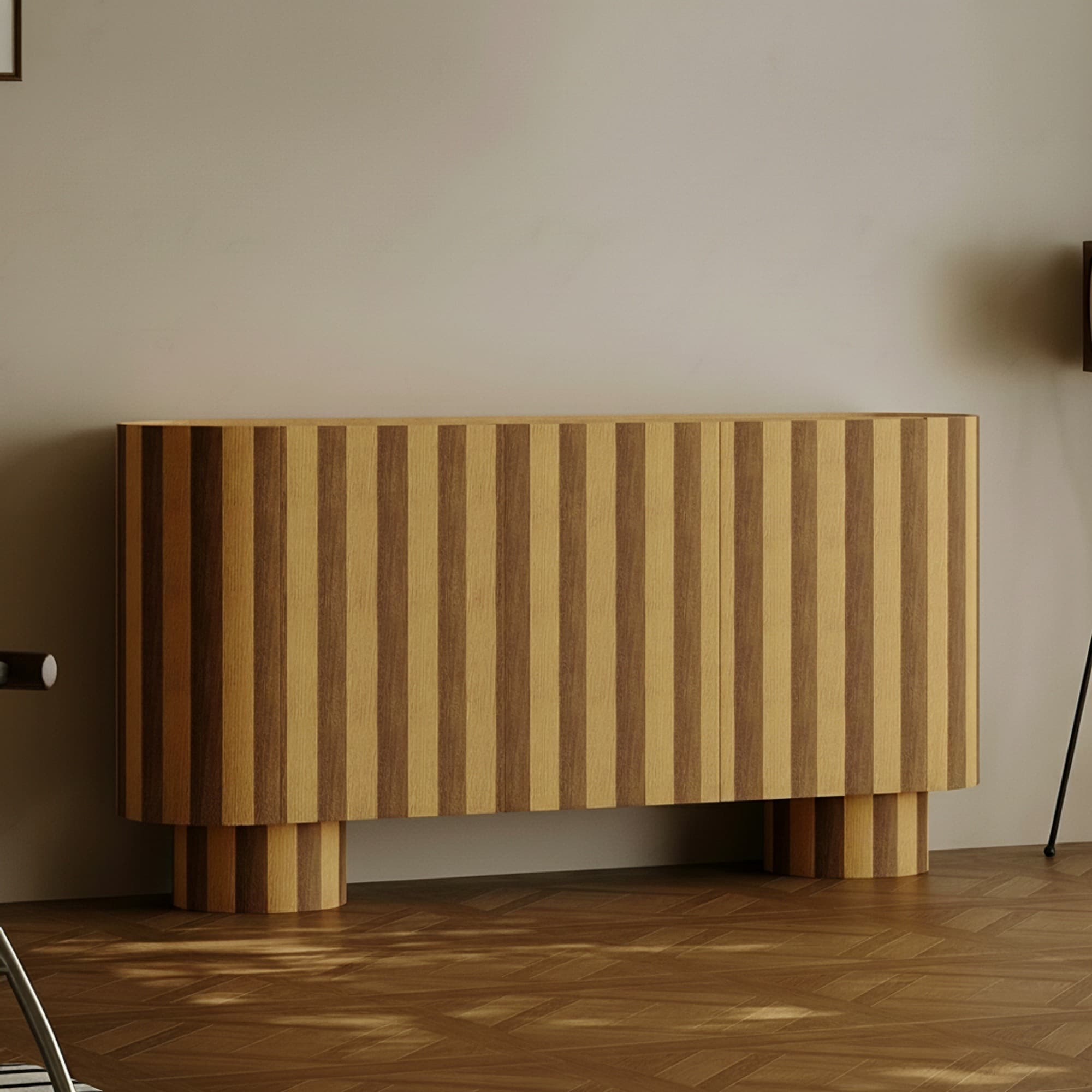 Italian Minimalist Striped Sideboard lifestyle 1
