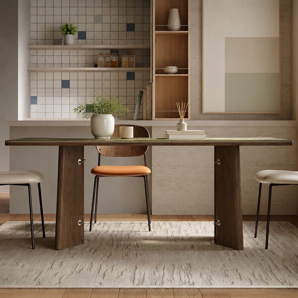 Avocado Green Marble Dining Table lifestyle 3