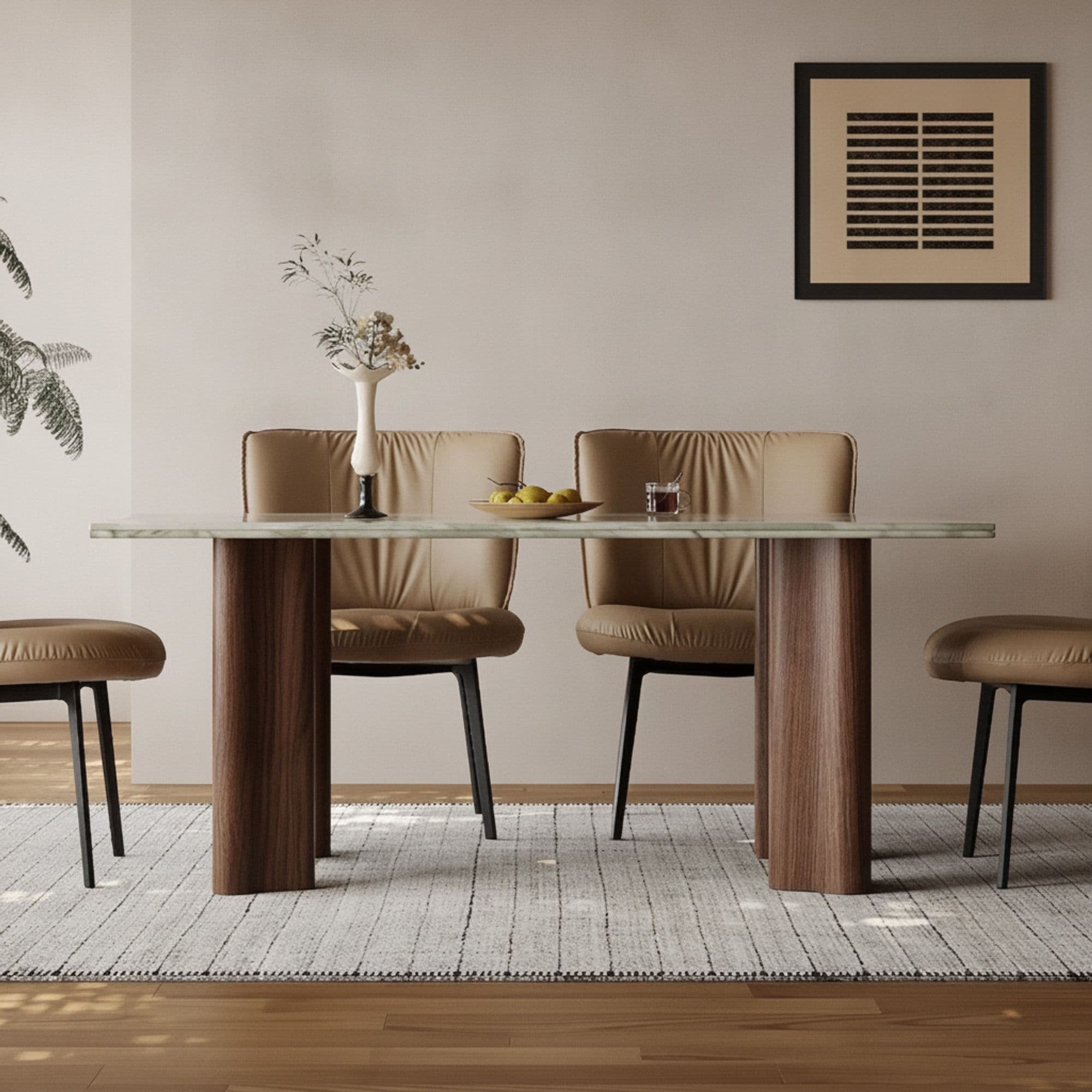 Two-Tone Jade Marble Dining Table lifestyle 2