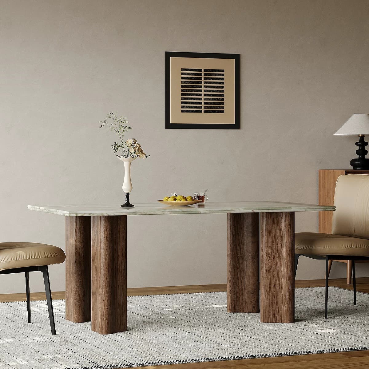Two-Tone Jade Marble Dining Table lifestyle 3